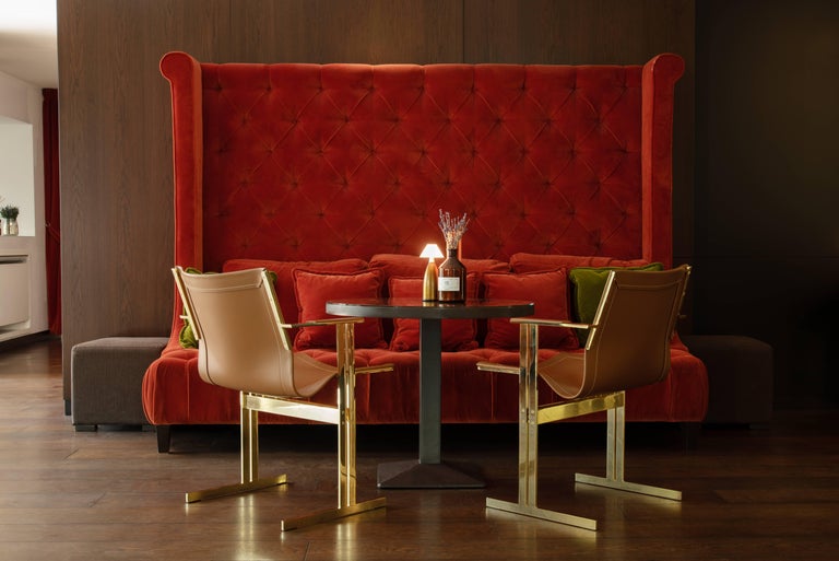 Modern Contemporary Dining/Office Chair Brown Leather and ...