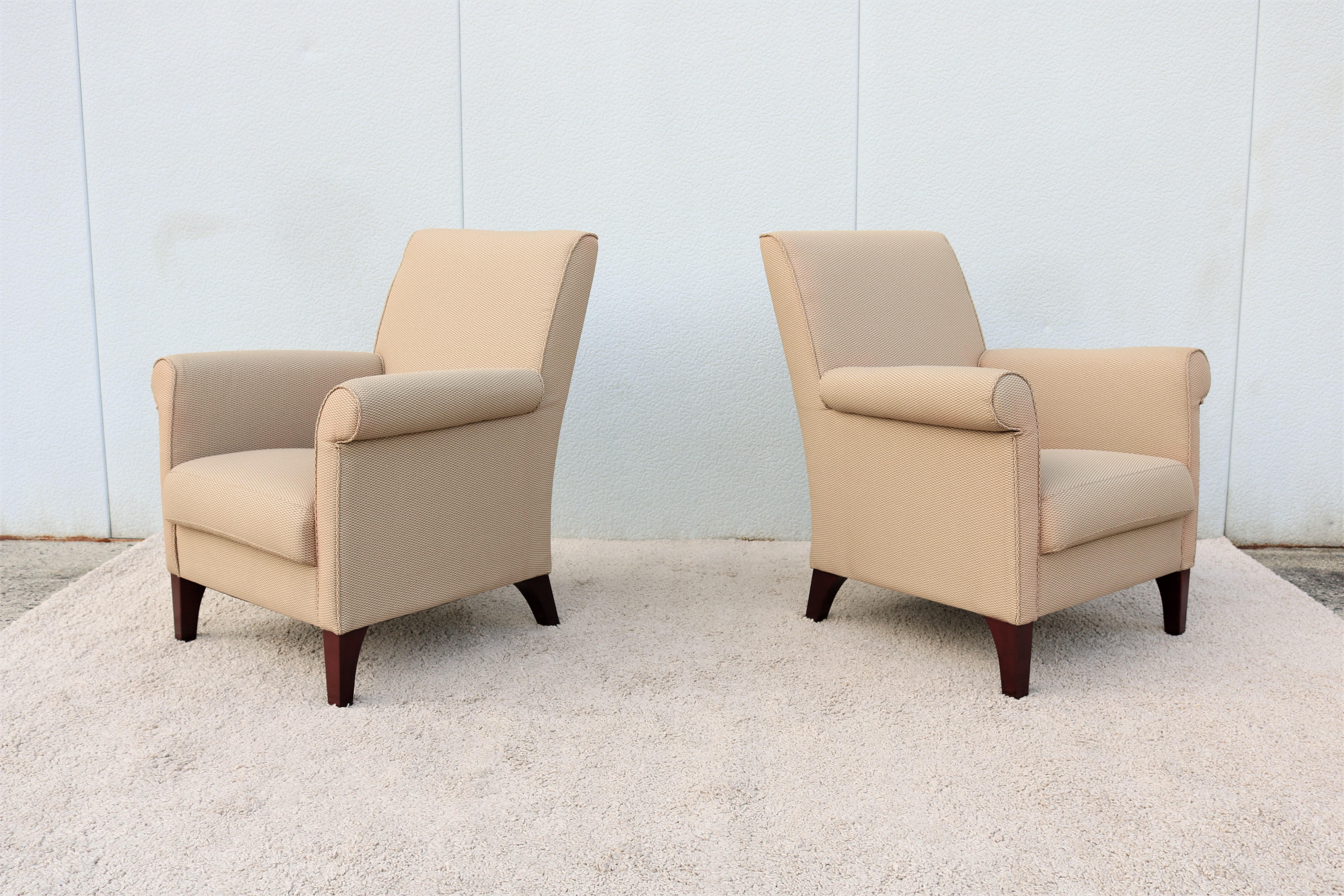 American Modern Contemporary Edgar Reuter for Coalesse Khaki Pasio Lounge Chairs, a Pair For Sale