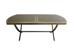 Modern Contemporary Extendable Brushed Chrome and Glass Dining Table & 8 Chairs