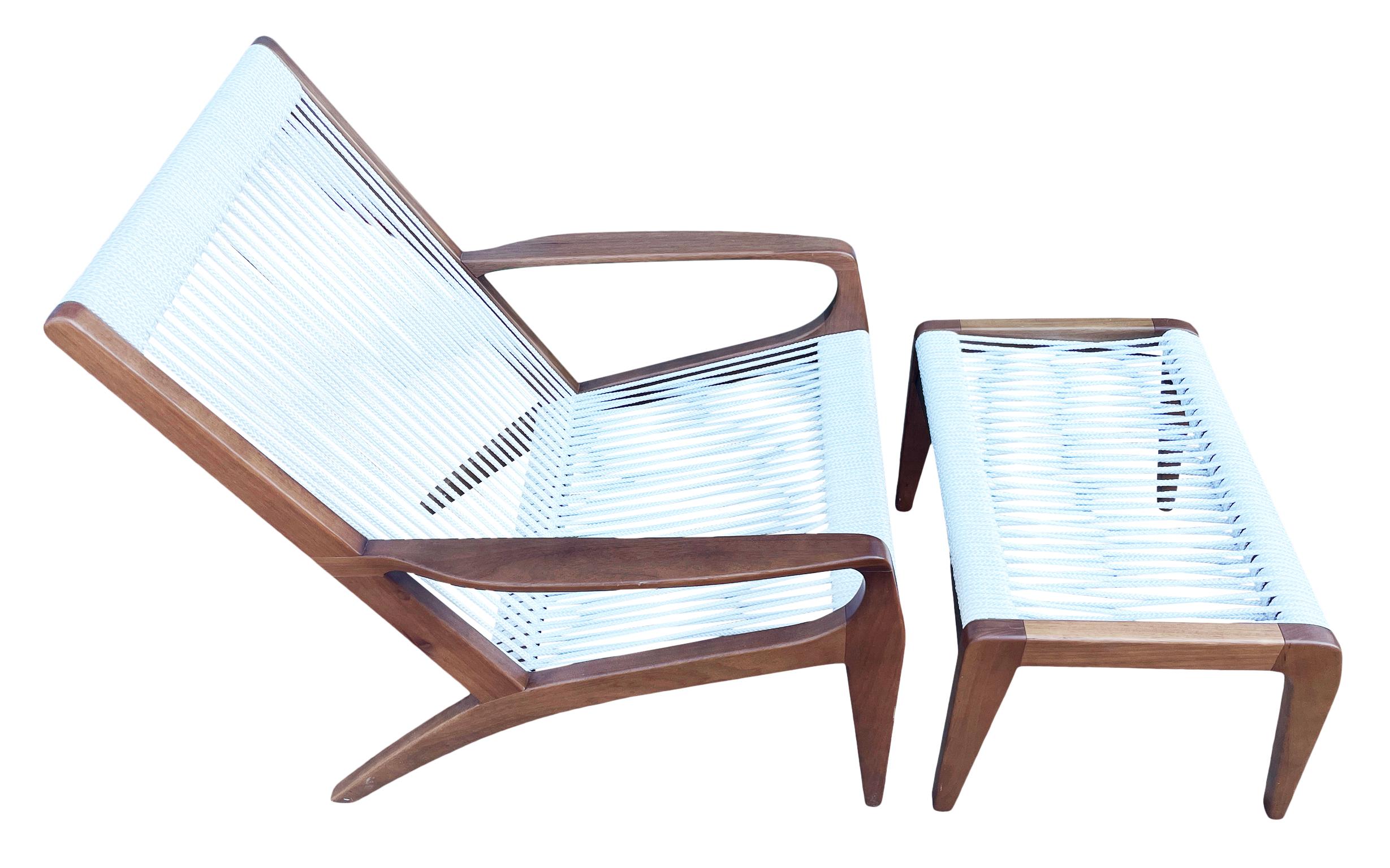 Mid-Century Modern Modern Contemporary Gisele Lounge Chair and Ottoman by Aristeu Pires Brazil