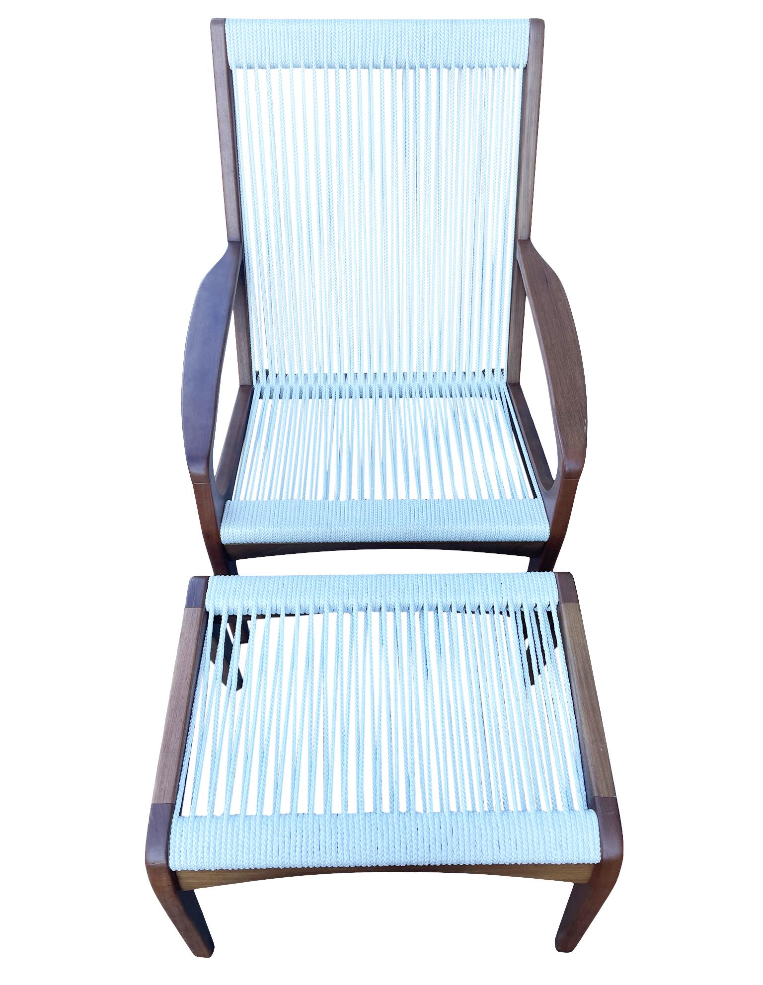 Brazilian Modern Contemporary Gisele Lounge Chair and Ottoman by Aristeu Pires Brazil