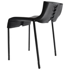 Side/Occasional Chair Modern/Contemporary Hand Made in Blackened Steel & Leather