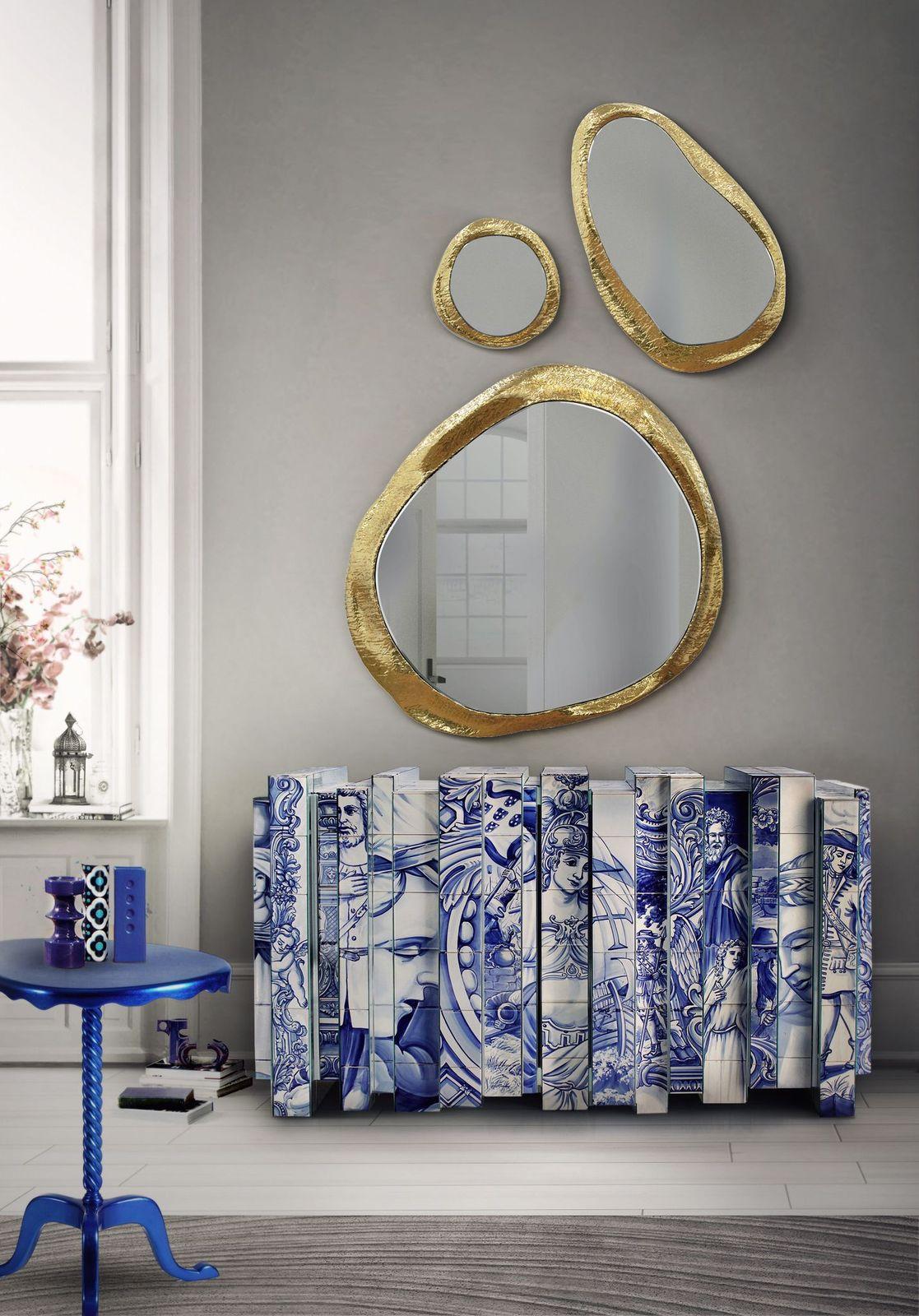 Modern Contemporary Heritage with Painted Tiles Sideboard by Boca do Lobo For Sale 2