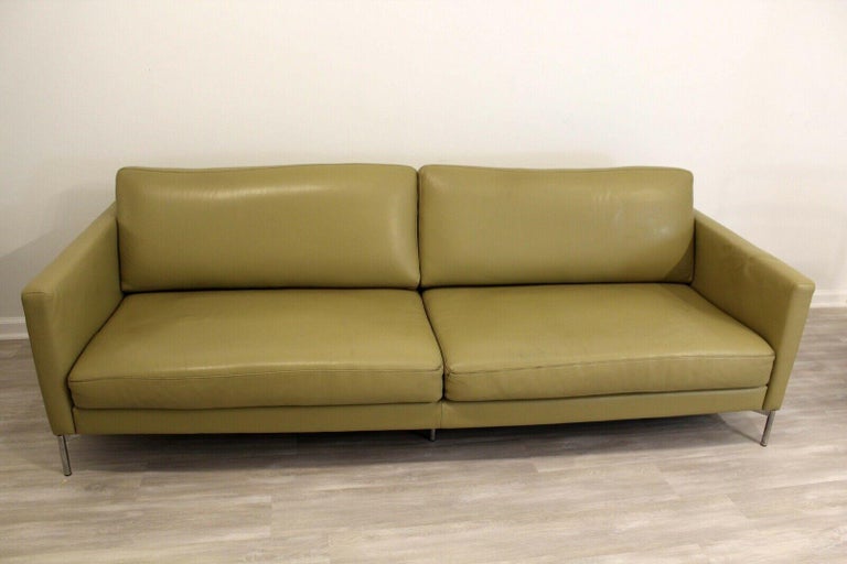 Modern Contemporary Knoll Divina Aniline Leather Sofa Designed by Piero Lissoni For Sale at 1stDibs
