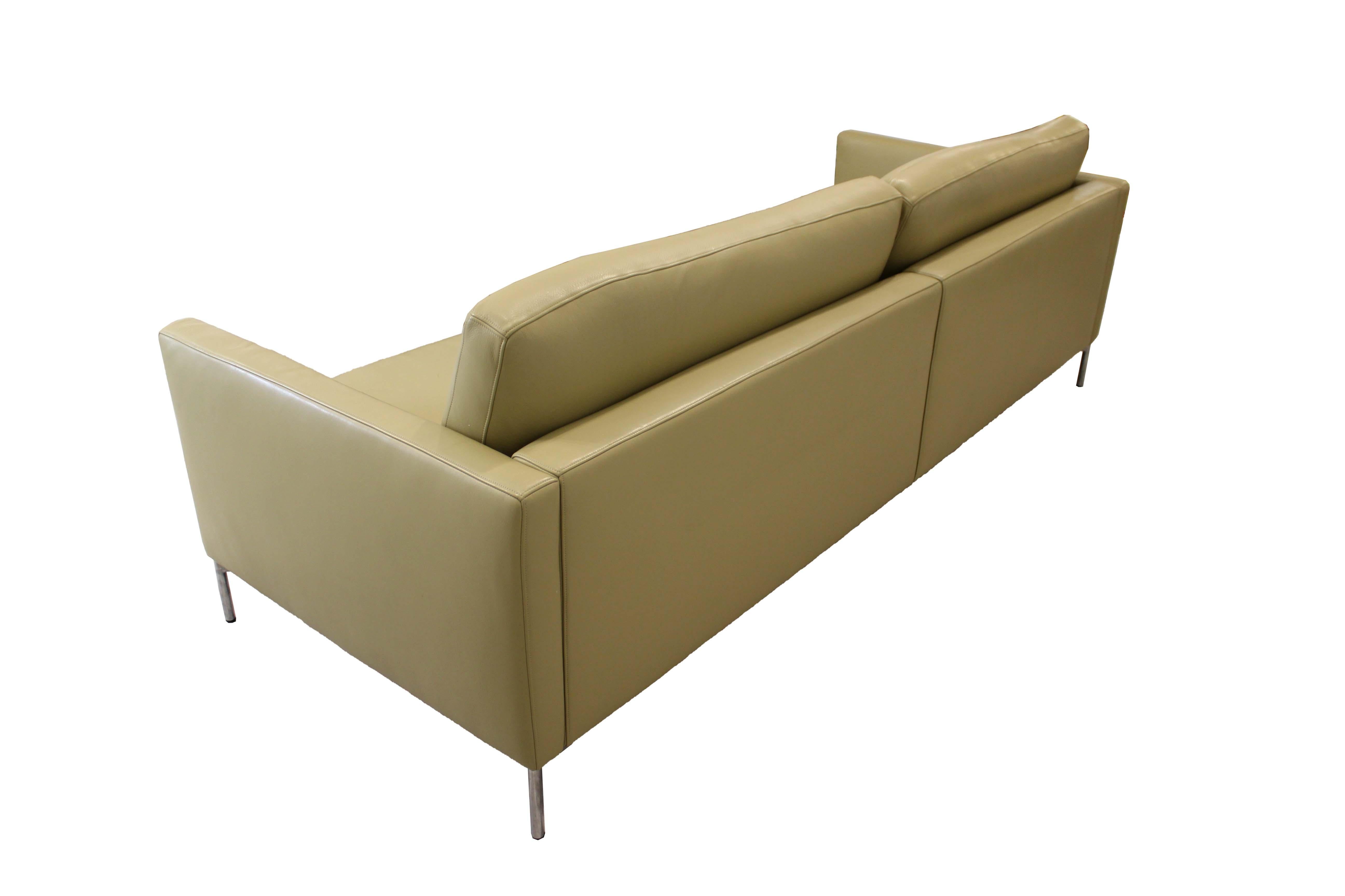 Modern Contemporary Knoll Divina Aniline Leather Sofa Designed by Piero Lissoni 4