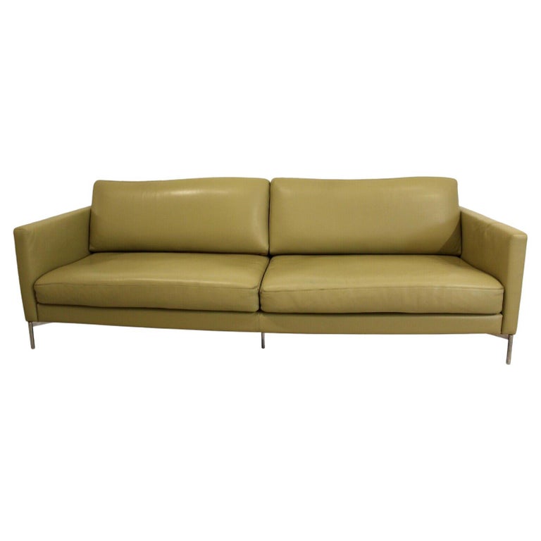 Modern Contemporary Knoll Divina Aniline Leather Sofa Designed by Piero Lissoni For Sale at 1stDibs