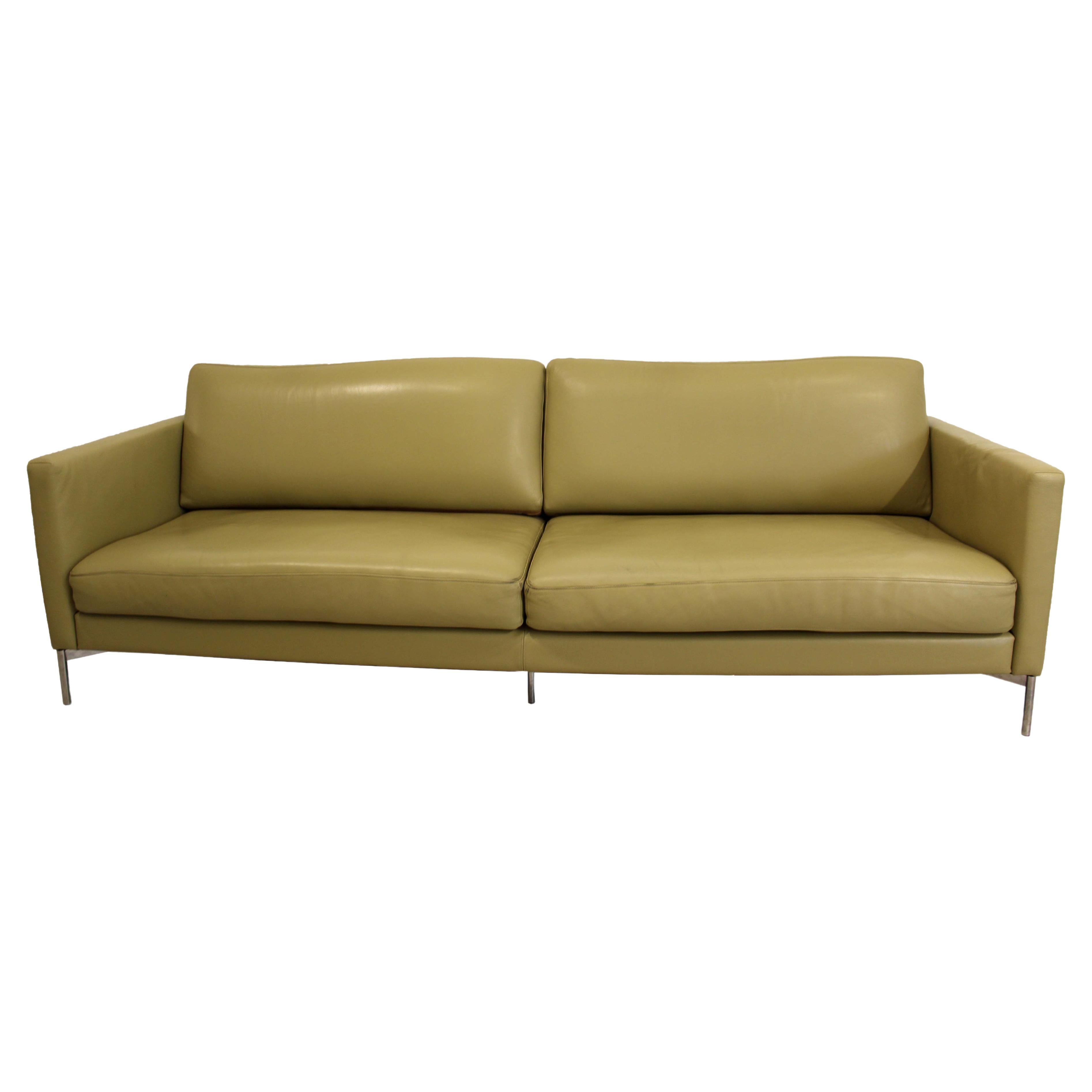 Modern Contemporary Knoll Divina Aniline Leather Sofa Designed by Piero Lissoni