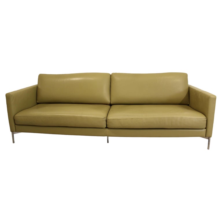 Modern Contemporary Knoll Divina Aniline Leather Sofa Designed by Piero