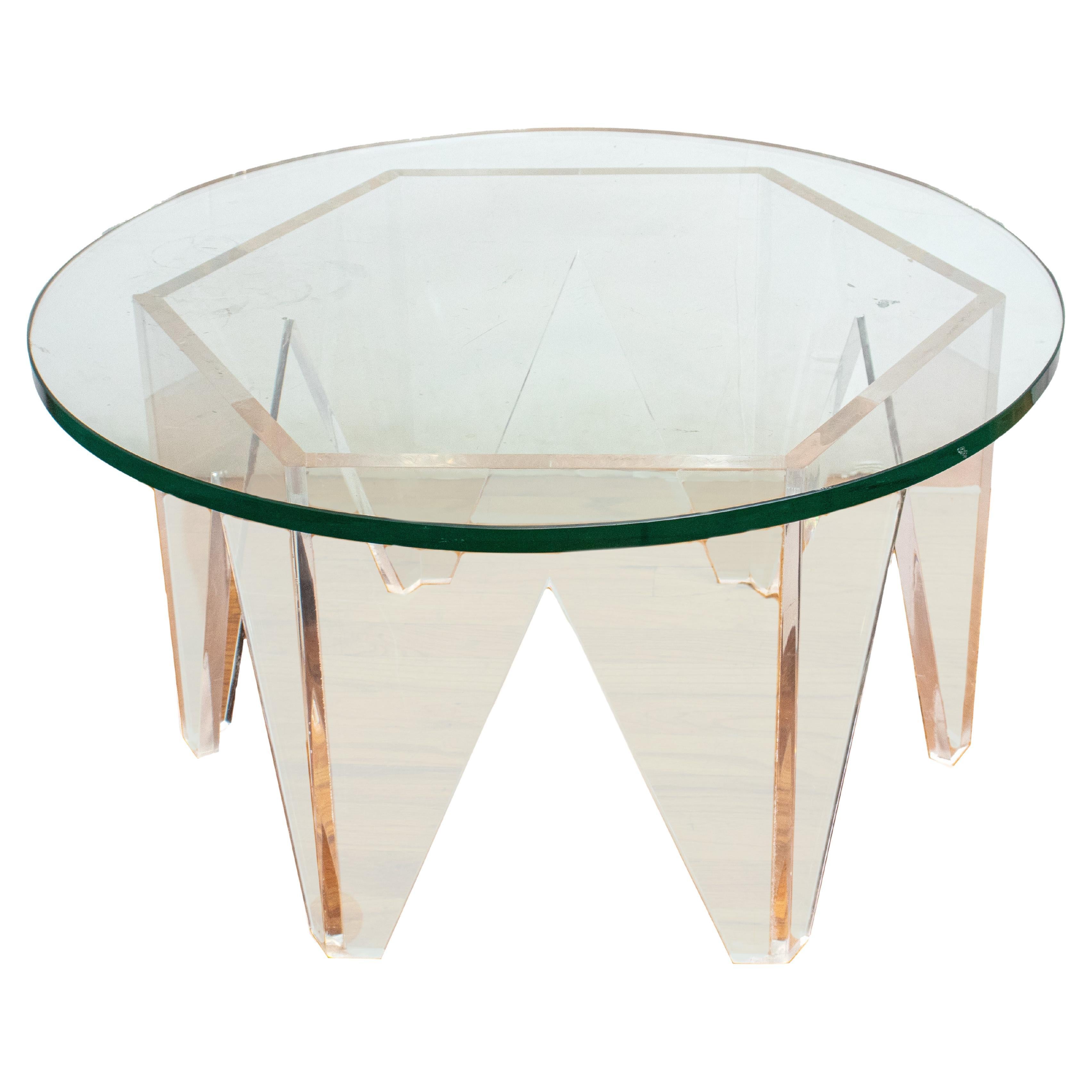 Modern Square Lucite Ghost Coffee Table at 1stDibs