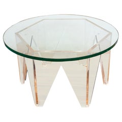 Modern Contemporary Lucite Geometric Coffee Table