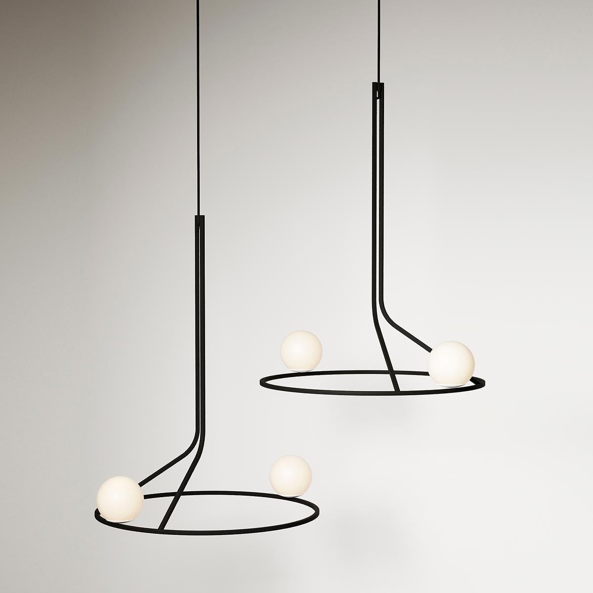 NA LINII
pendant lamp

DESCRIPTION
It is a charismatic product that should not be perceived literally, but with a goal to distinguish the symbolism and image of the source.

Pure geometric figures build the lighting fixture; rectangle lines and a