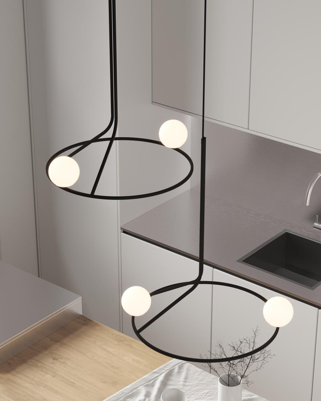 Modern Pendant Ceiling lighting Restaurant minimalism Artist White Opaque Glass For Sale 3