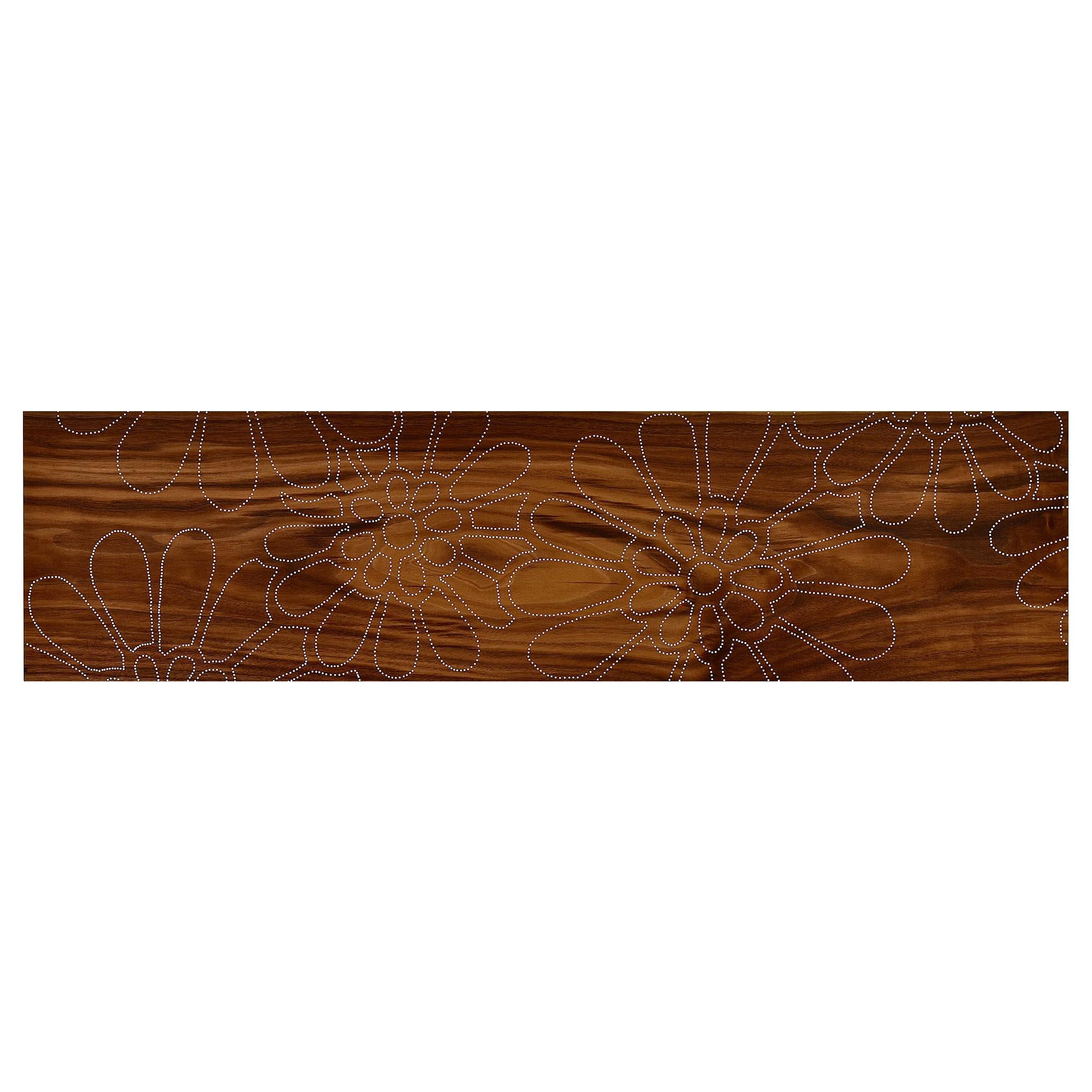 Modern contemporary nail inlay bench no. 301 by Peter Sandback. 
natural walnut, nails
Measures: 11