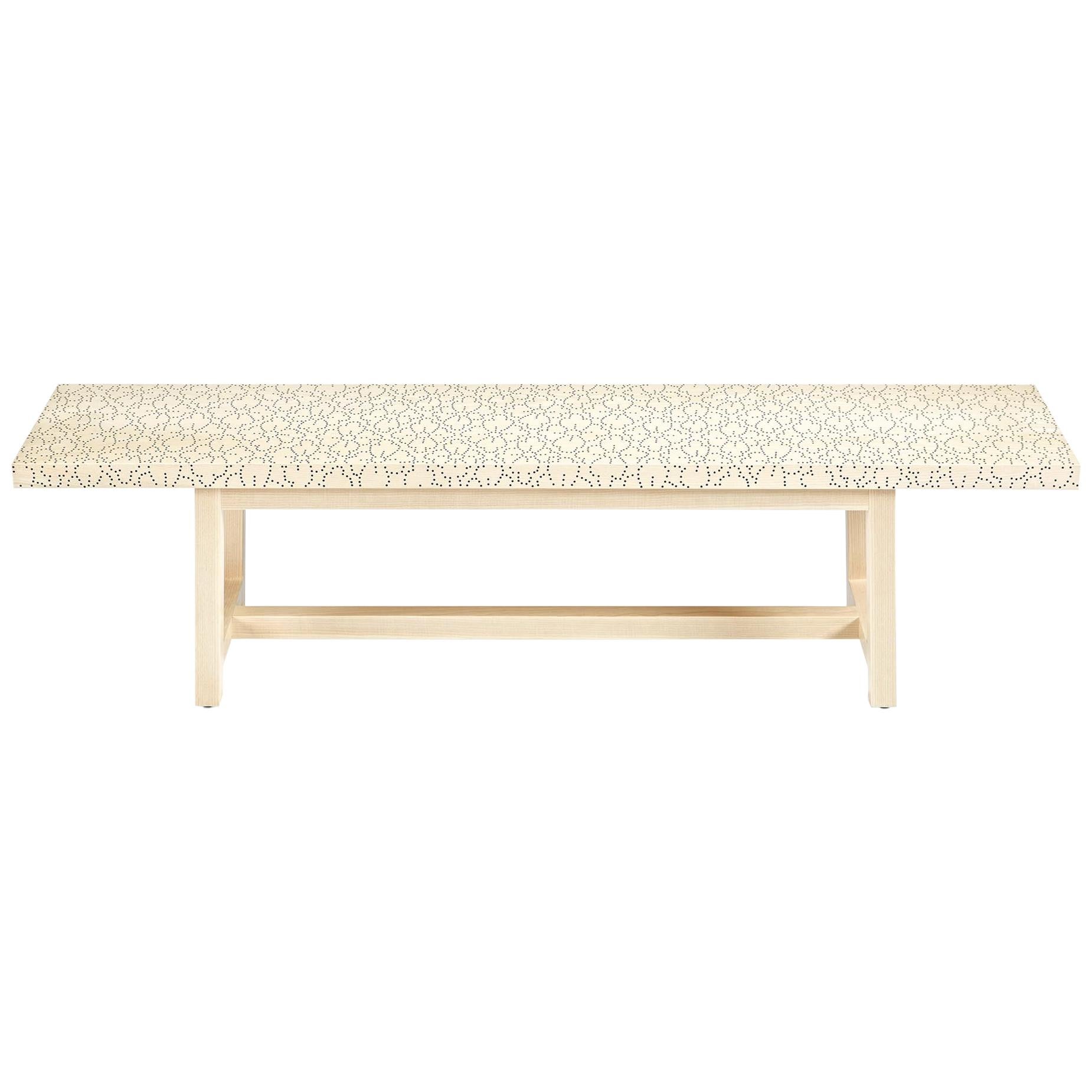 Modern Contemporary Nail Inlay Bench No. 302 by Peter Sandback   bleached ash For Sale