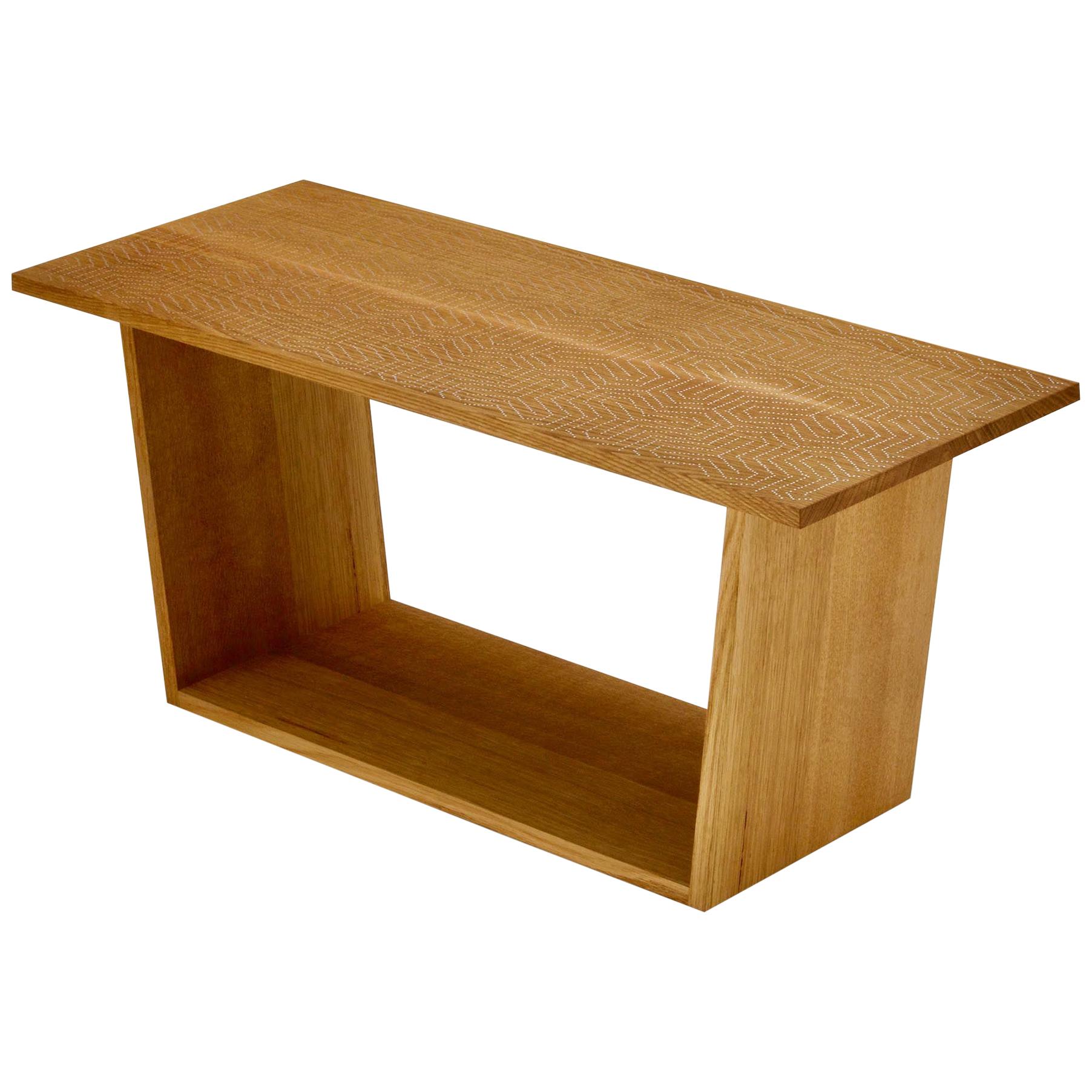 Modern Contemporary Nail Inlay Bench No. 303 by Peter Sandback white oak, nails For Sale