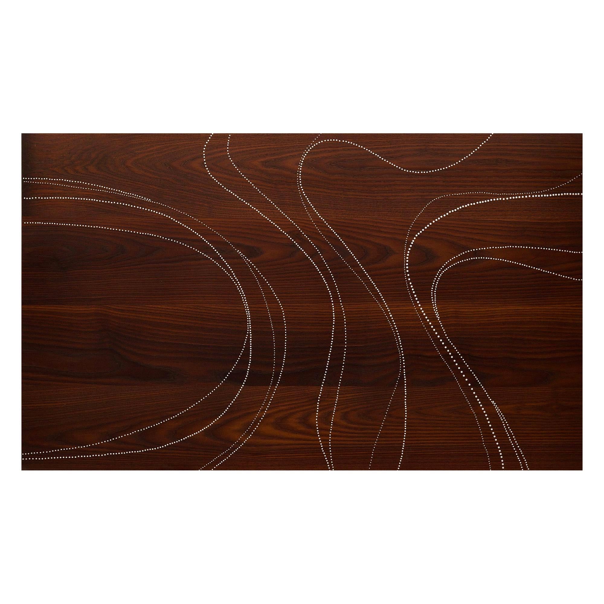 Modern contemporary nail inlay coffee table no. 30 by Peter Sandback.
brown ash, nails
Measures: 32