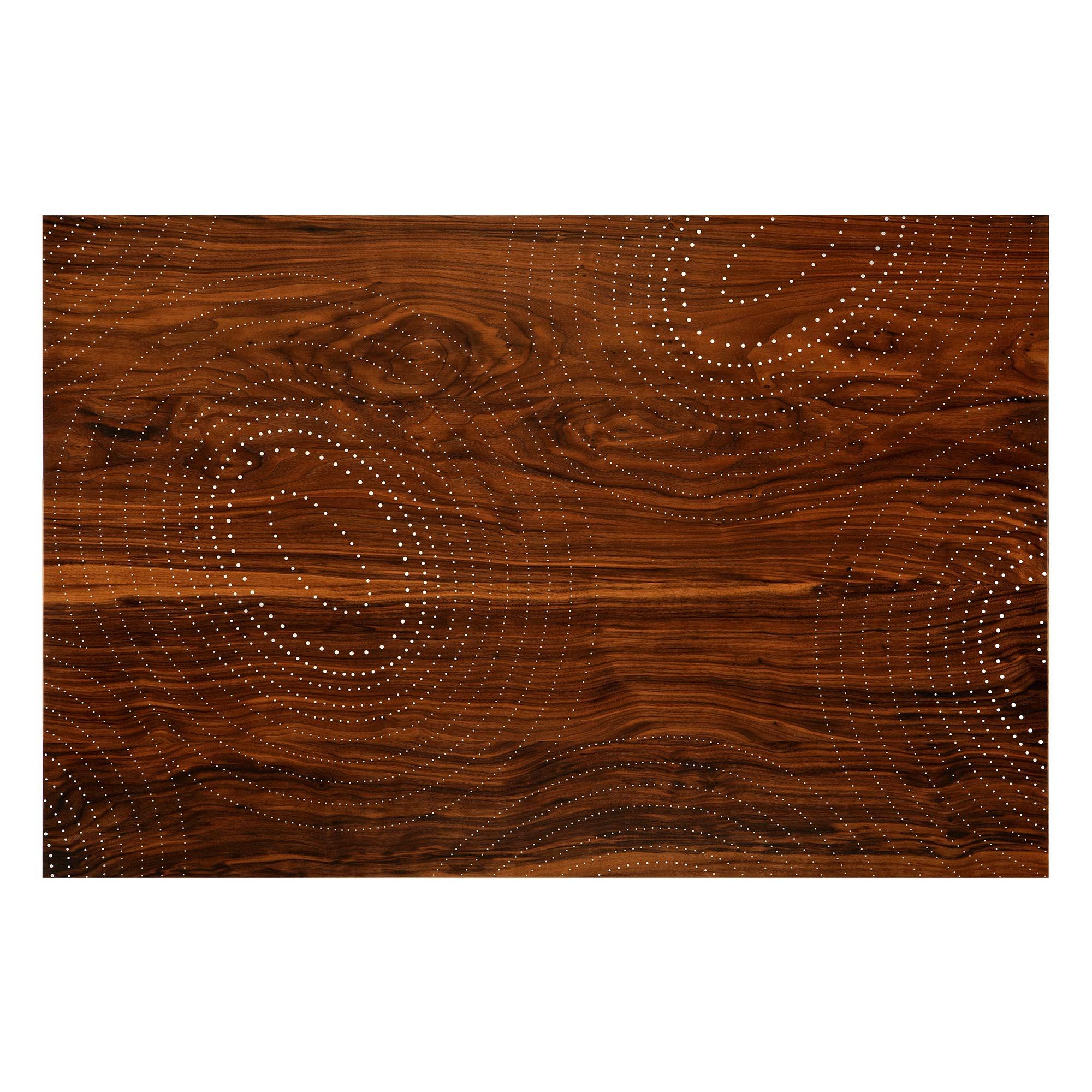 Modern contemporary nail inlay coffee table no. 37 by Peter Sandback. 
Natural walnut, nails
Measures: 32