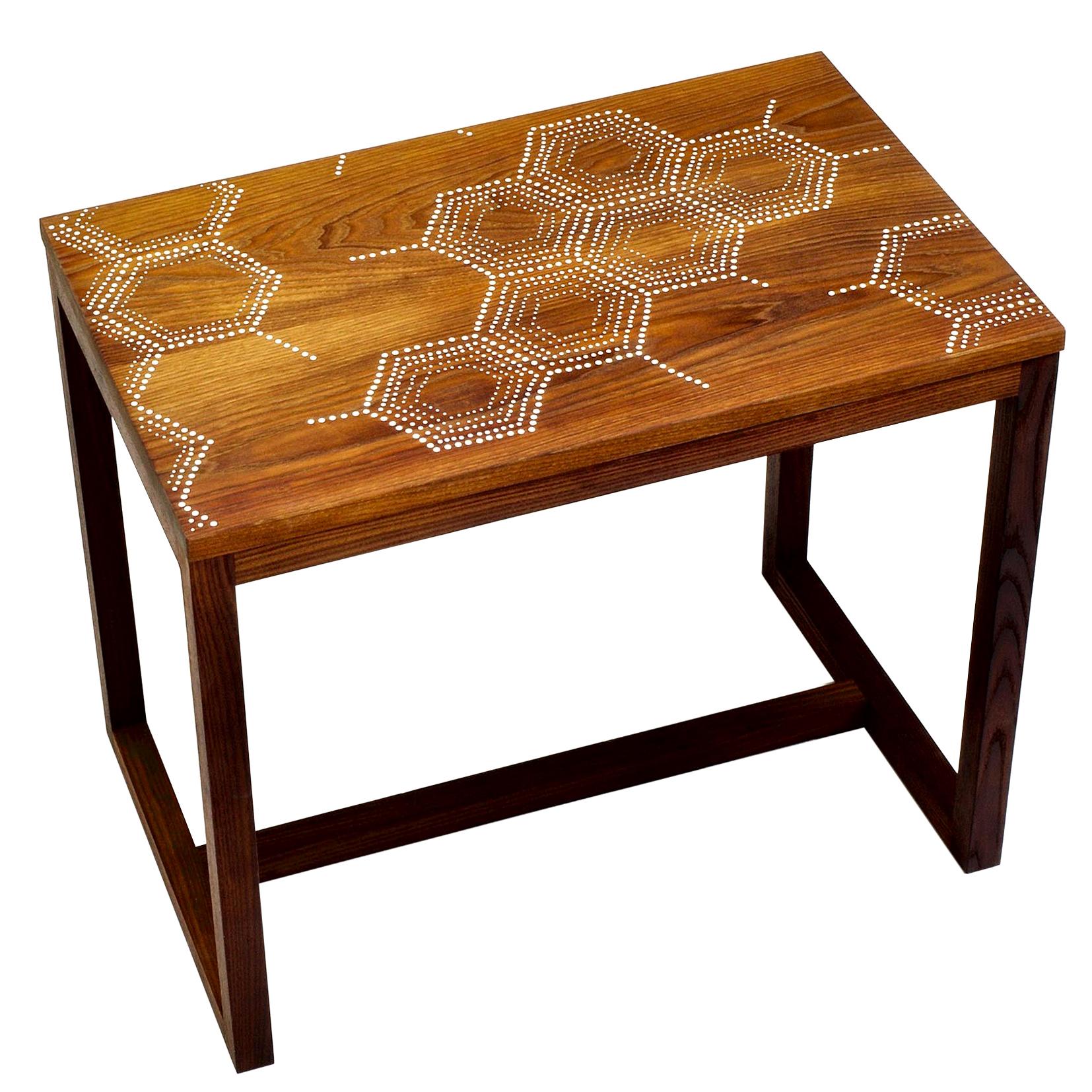 Modern Contemporary Nail Inlay End Table No. 204 by Peter Sandback For Sale