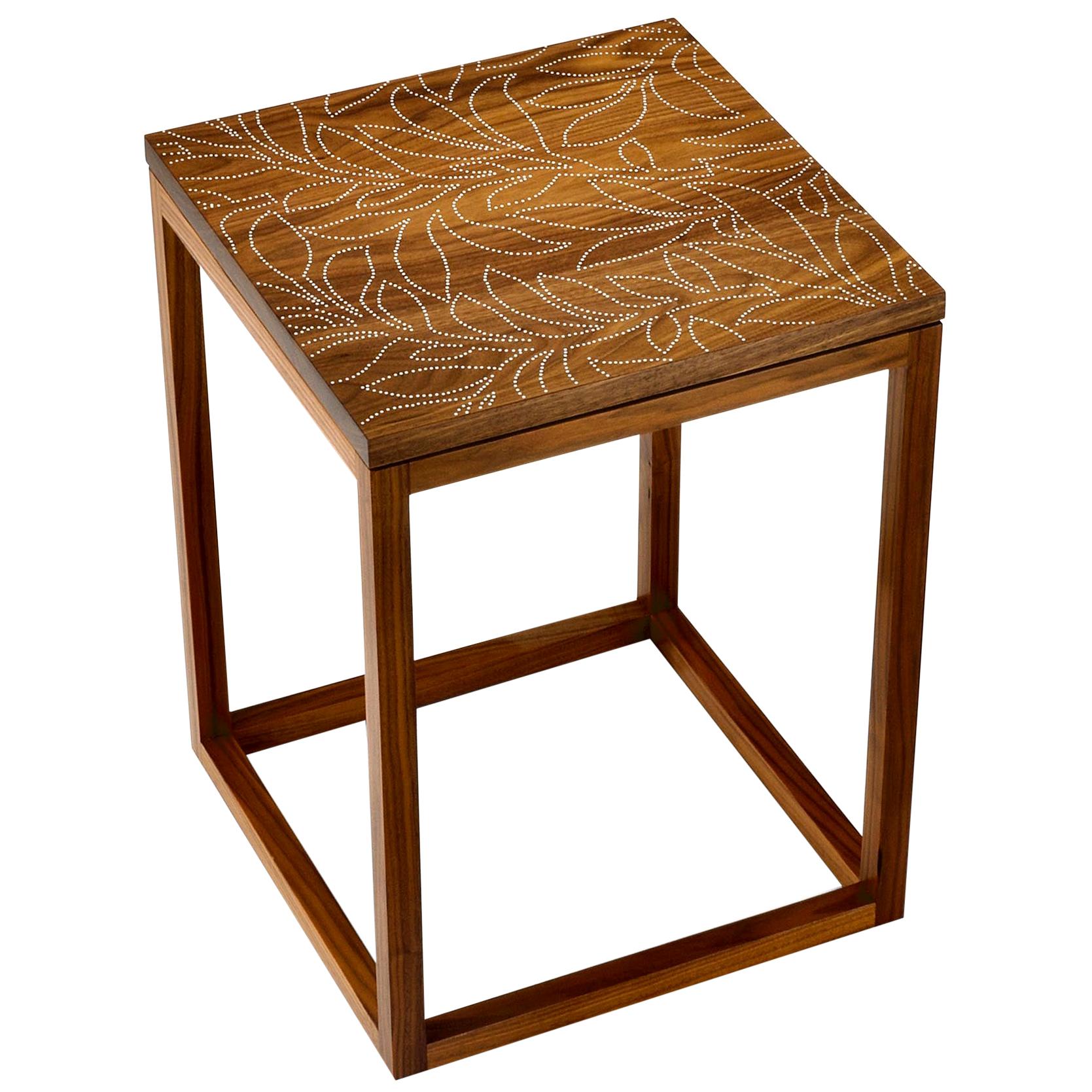Modern Contemporary Nail Inlay End Table No. 205 by Peter Sandback For Sale