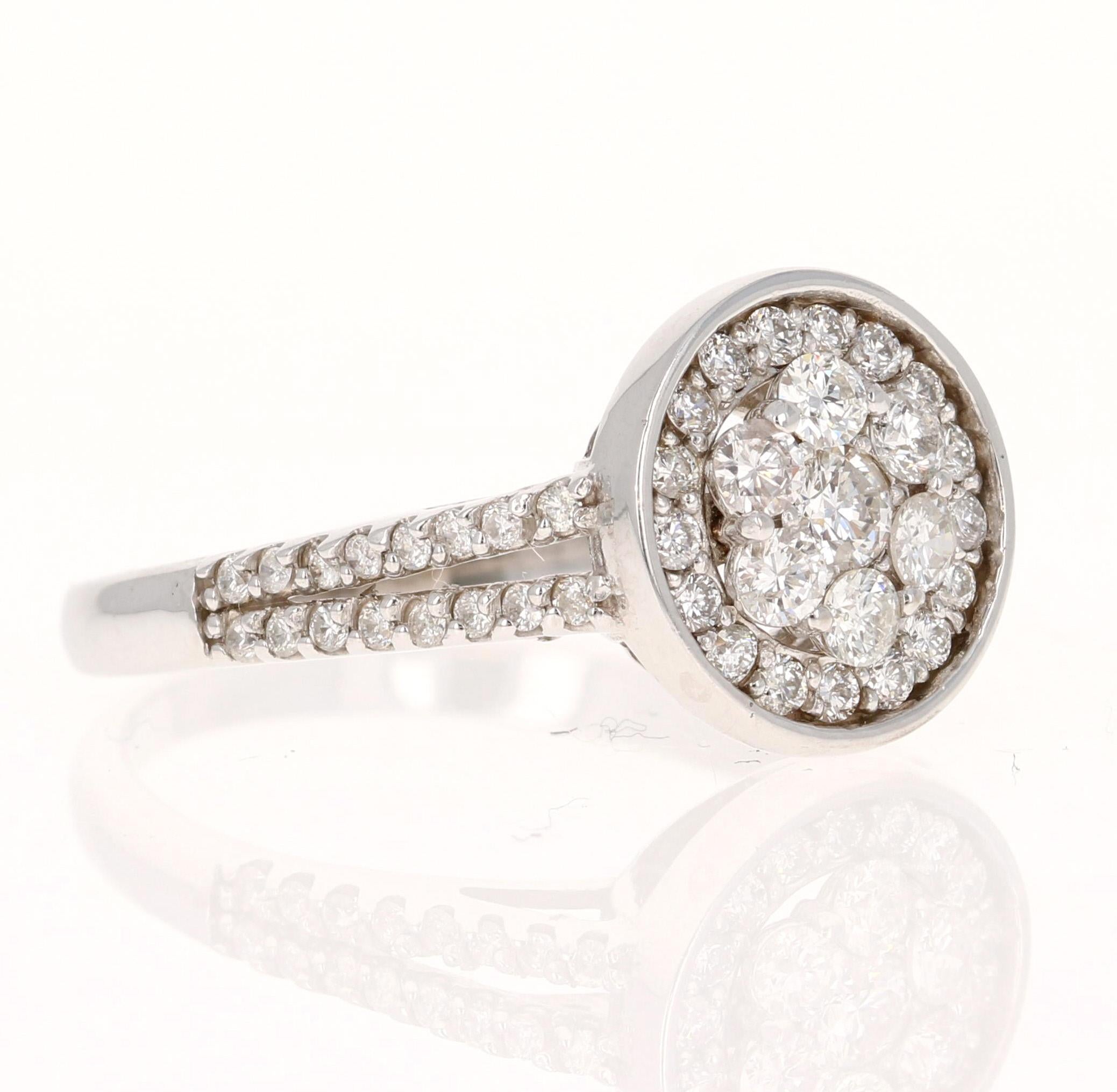 Cette bague contient des diamants naturels d'un poids de 0,60 carats et d'une pureté et d'une couleur de SI2-F.

Elle peut être utilisée comme bague de promesse ou de mariage, ou même comme bague à porter au quotidien. 

Créée en or blanc 14 carats