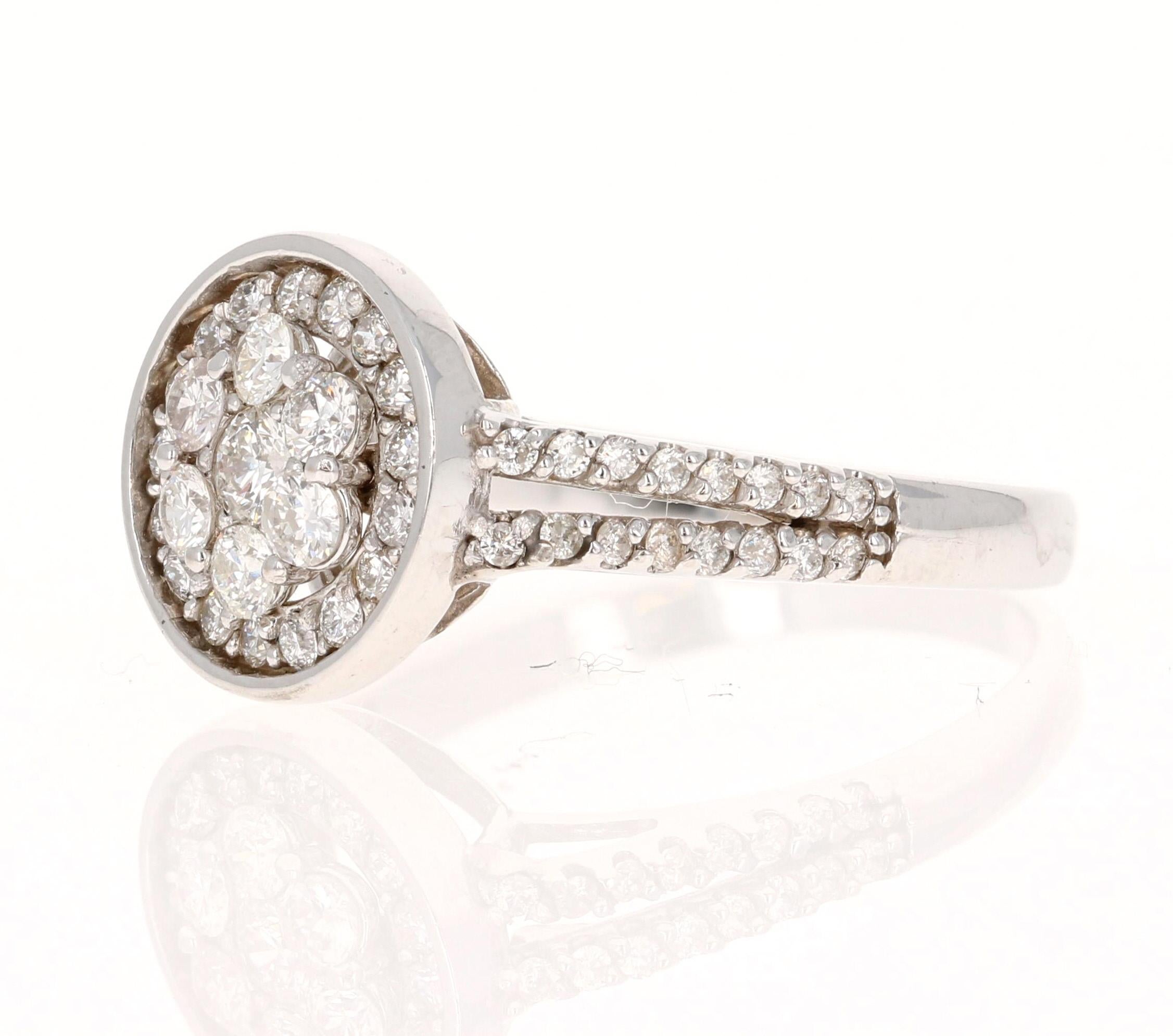 Moderne Bague de fiançailles The Moderns Contemporary Natural Diamond 0.60 Carat White Gold en vente