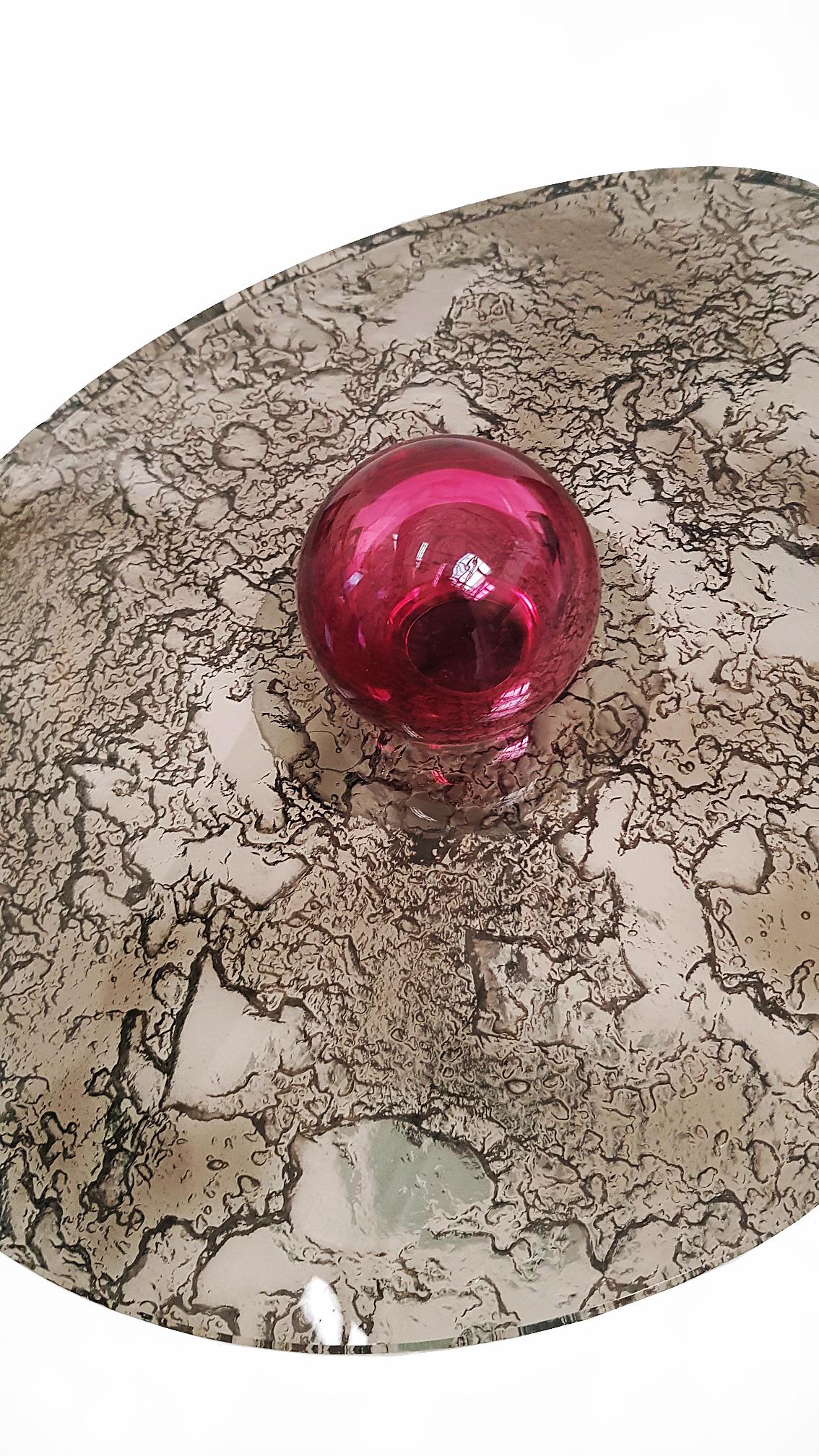 Modern Contemporary Round Coffee Tables Murano Glass in Gold, Brown or Cobalt In New Condition In Sopot, Pomorskie
