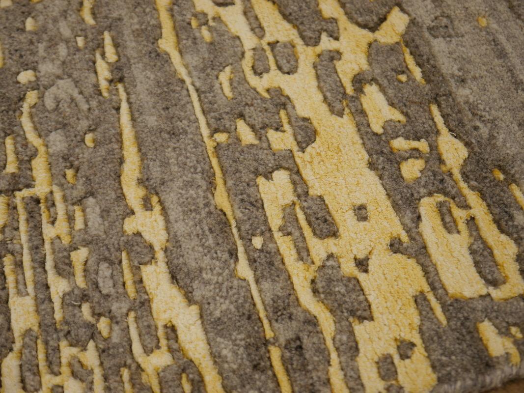 Modern Contemporary Rug Art Grey Wool hand-knotted Djoharian Collection For Sale 7