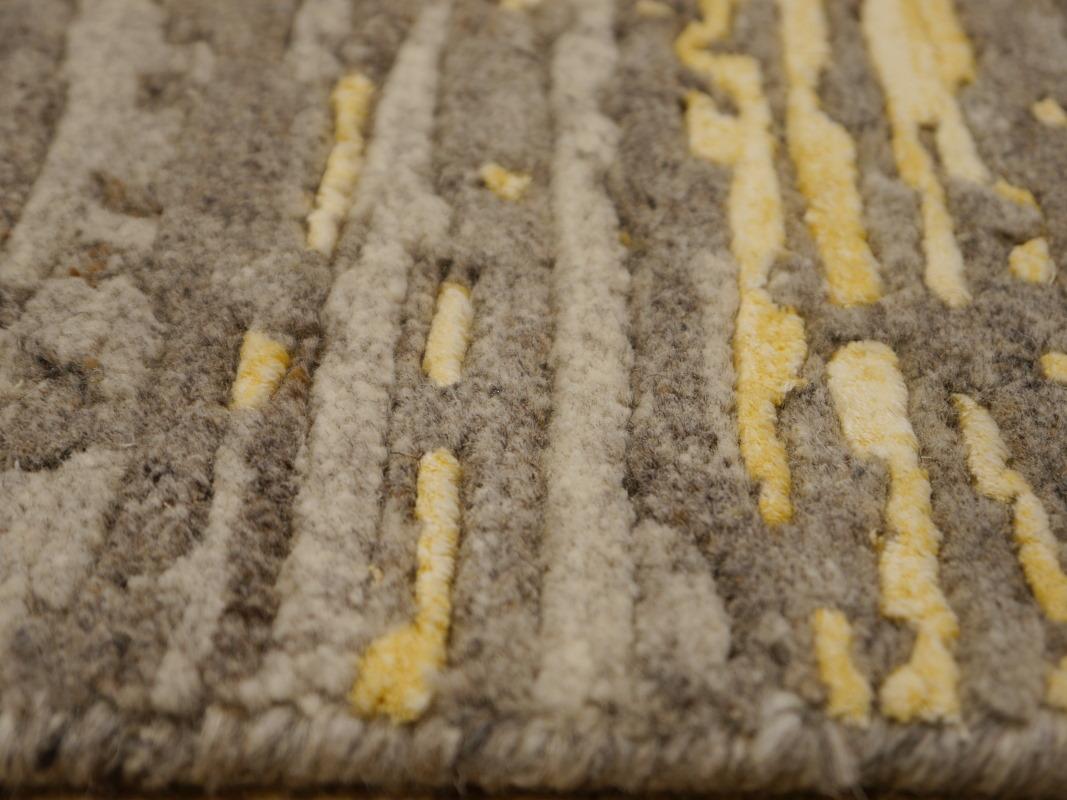 Modern Contemporary Rug Art Grey Wool hand-knotted Djoharian Collection For Sale 8
