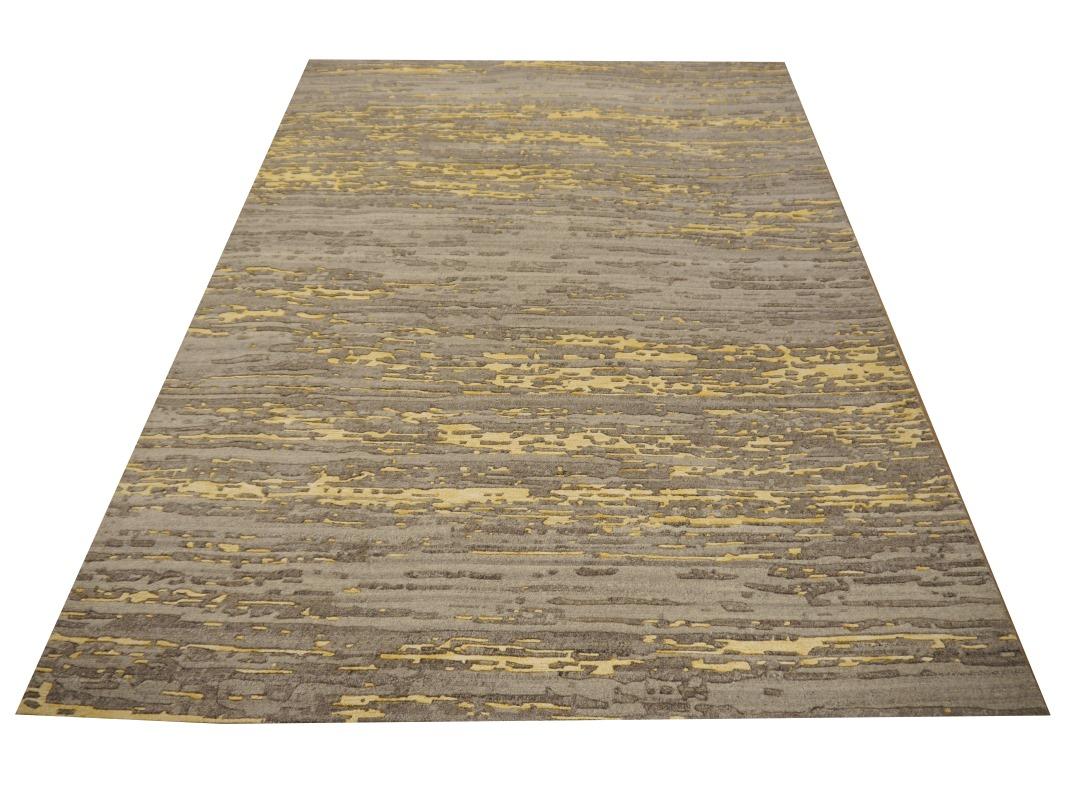 Modern Contemporary Rug Art Grey Wool hand-knotted Djoharian Collection In New Condition For Sale In Lohr, Bavaria, DE
