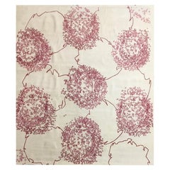 Modern Contemporary Rug, Taupe Red, Handmade of Silk and Wool "Zaza"