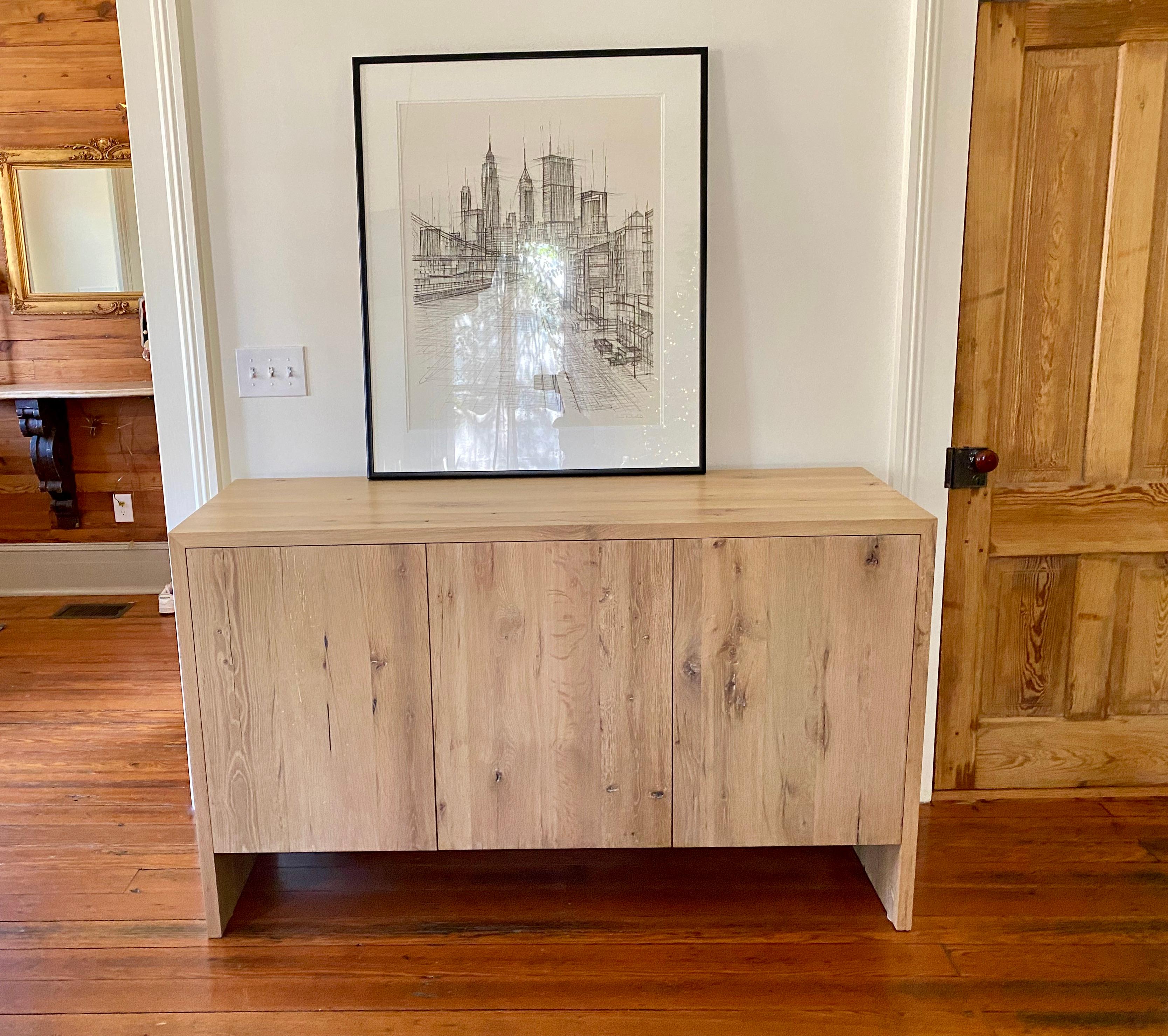 American Modern Solid White Oak Handmade Console Table by Fortunata Design For Sale