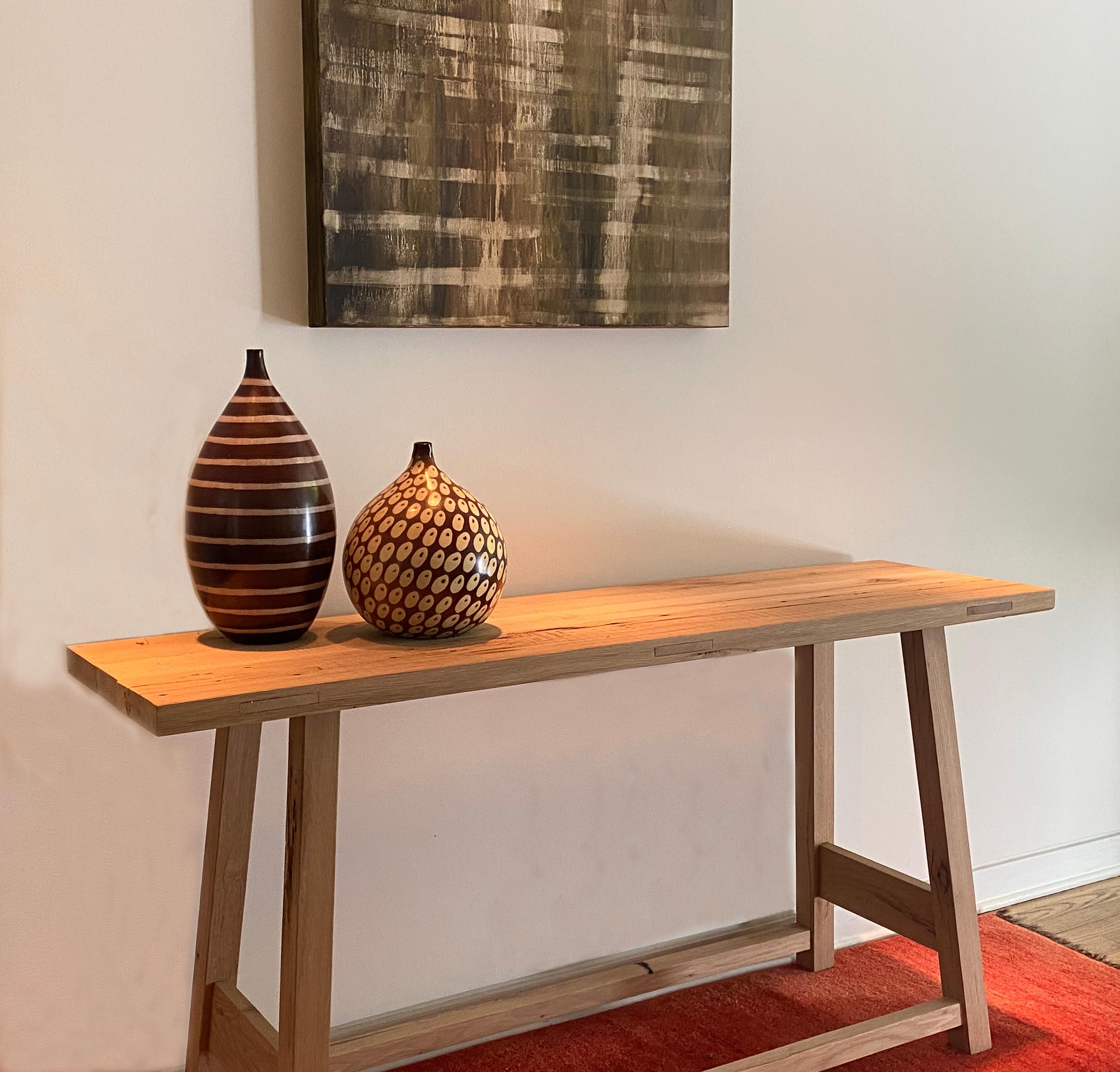 Menuiserie Table console moderne en chêne blanc massif de Fortunata Design en vente