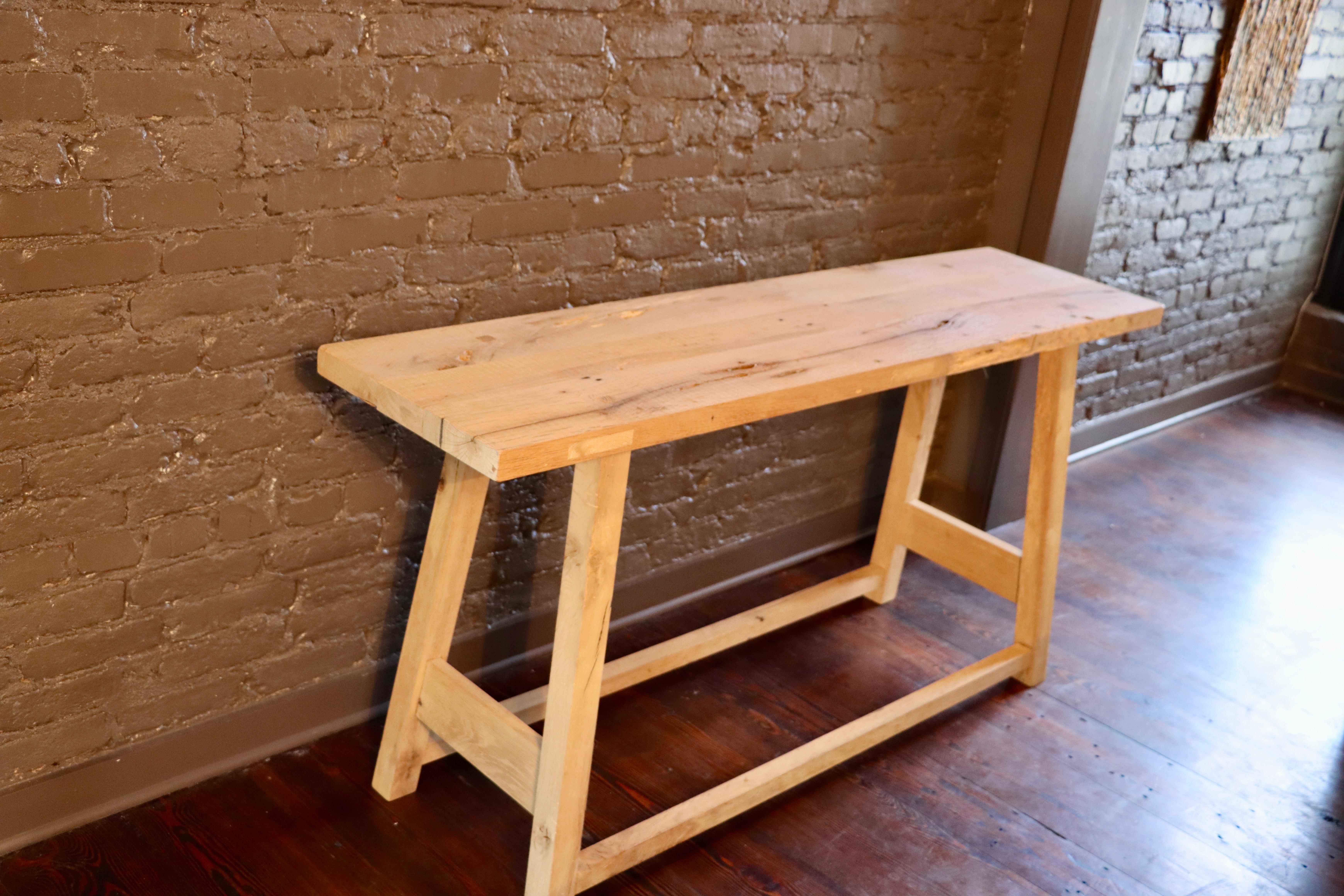 Contemporary Modern Solid White Oak Console Table by Fortunata Design For Sale