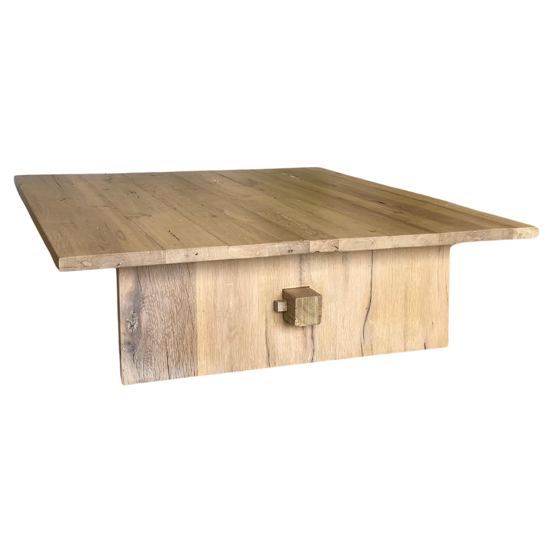 Modern Solid White Oak Handmade Center Table by Fortunata Design For Sale