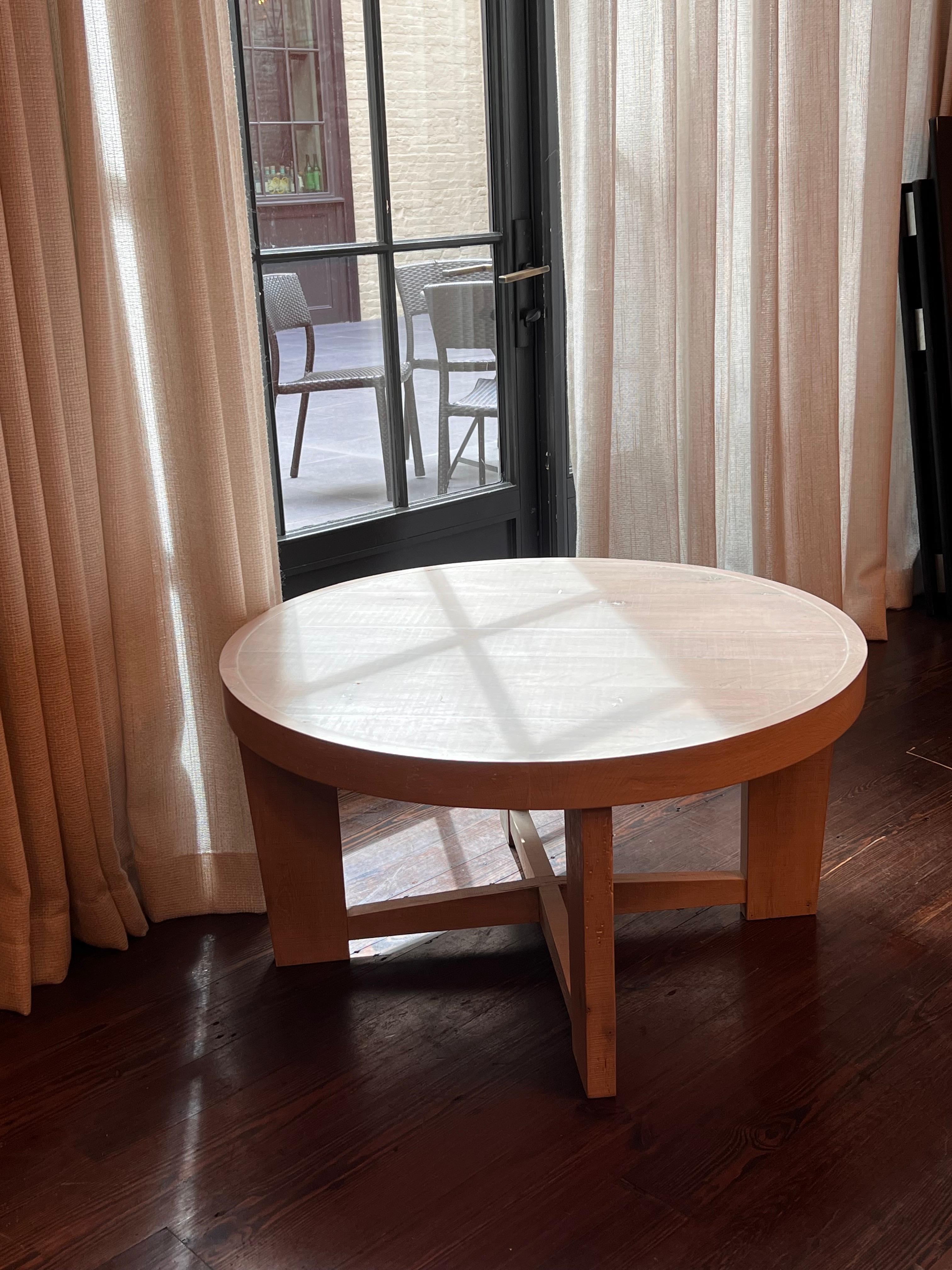 Hand-Crafted Modern Solid White Oak Handmade Coffee Table by Fortunata Design For Sale