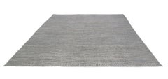 Modern Contemporary Textural Relief Grey Wool Rug