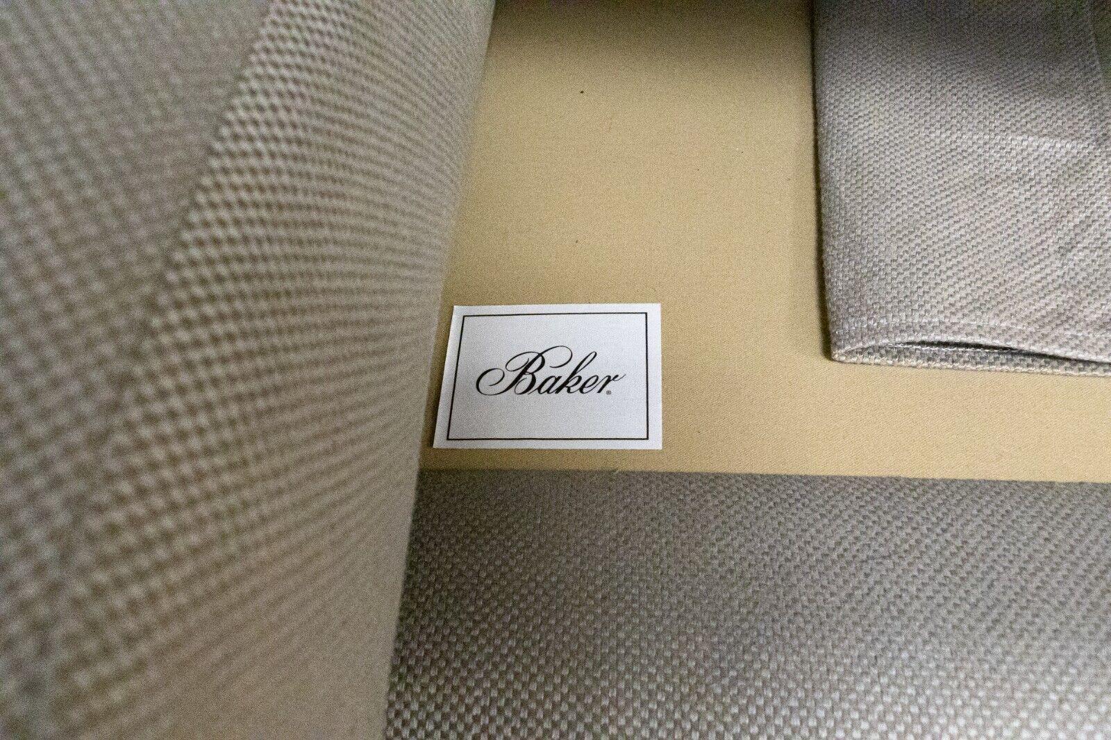 Modern Contemporary Transitional Baker Love Seat Grey Cotton Linen 3