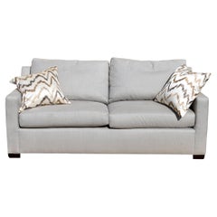 Modern Contemporary Transitional Baker Love Seat Grey Cotton Linen