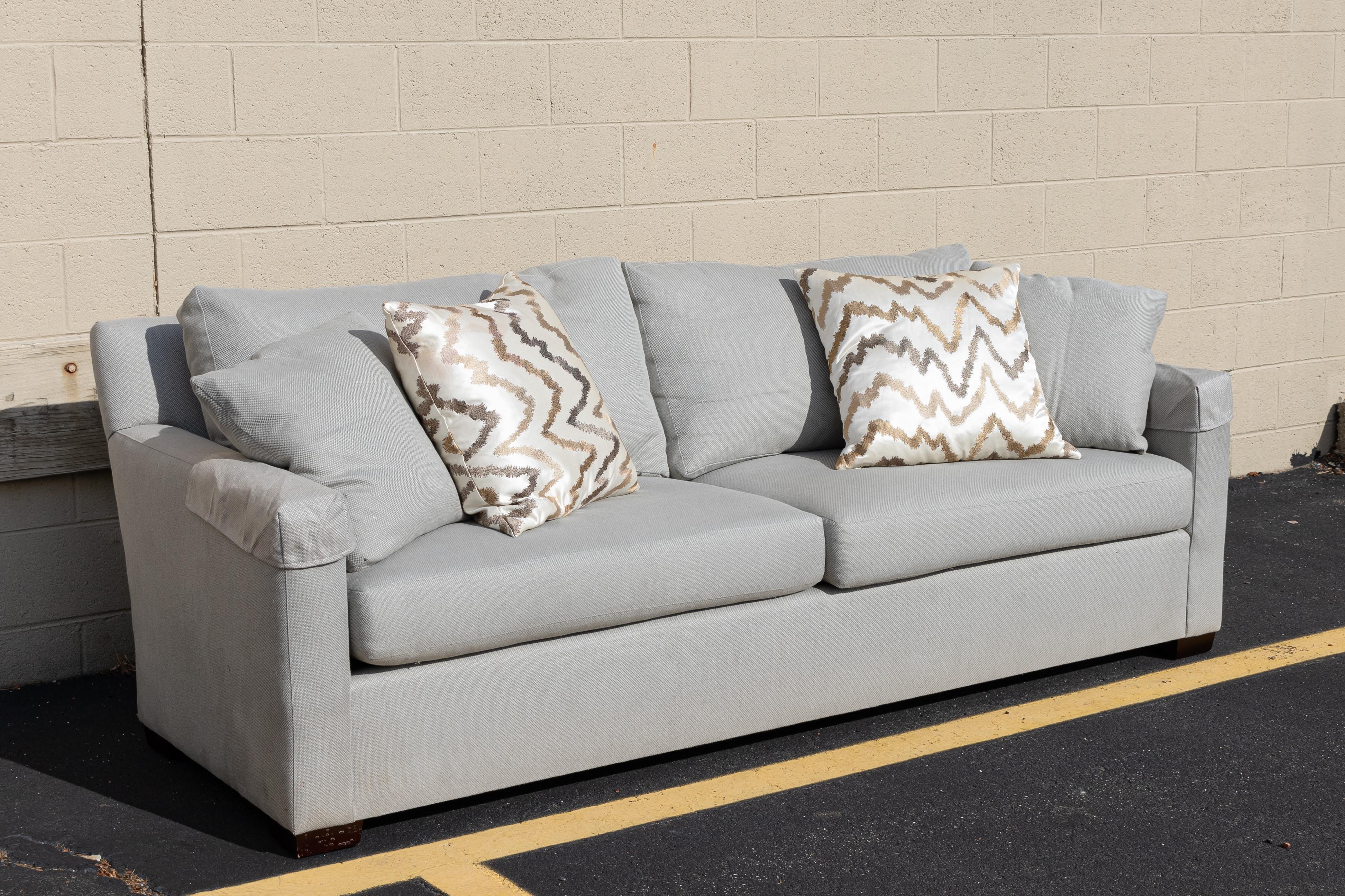 Modern Contemporary Transitional Baker Sofa and Love Seat Set Grey 2