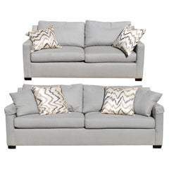 Modern Contemporary Transitional Baker Sofa and Love Seat Set Grey