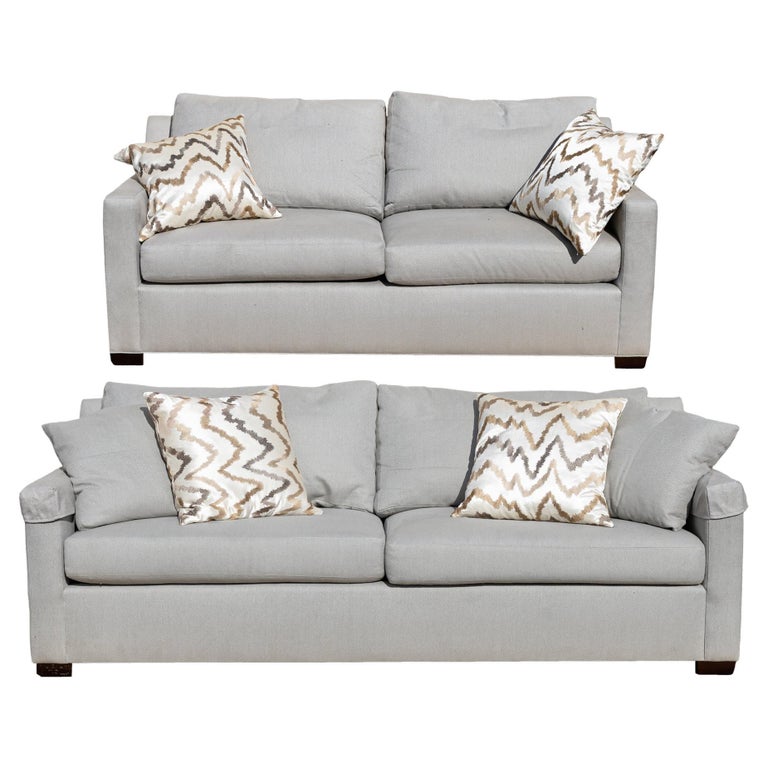 Modern Contemporary Transitional Baker Sofa and Love Seat Set Grey For