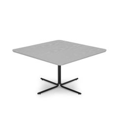 Modern Contemporary White Oak Wood Square Top Coffee Table with Graphite Base