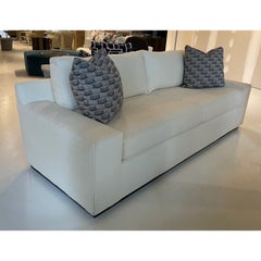 Modern Contemporary Wide Track Arm Boucle Sofa