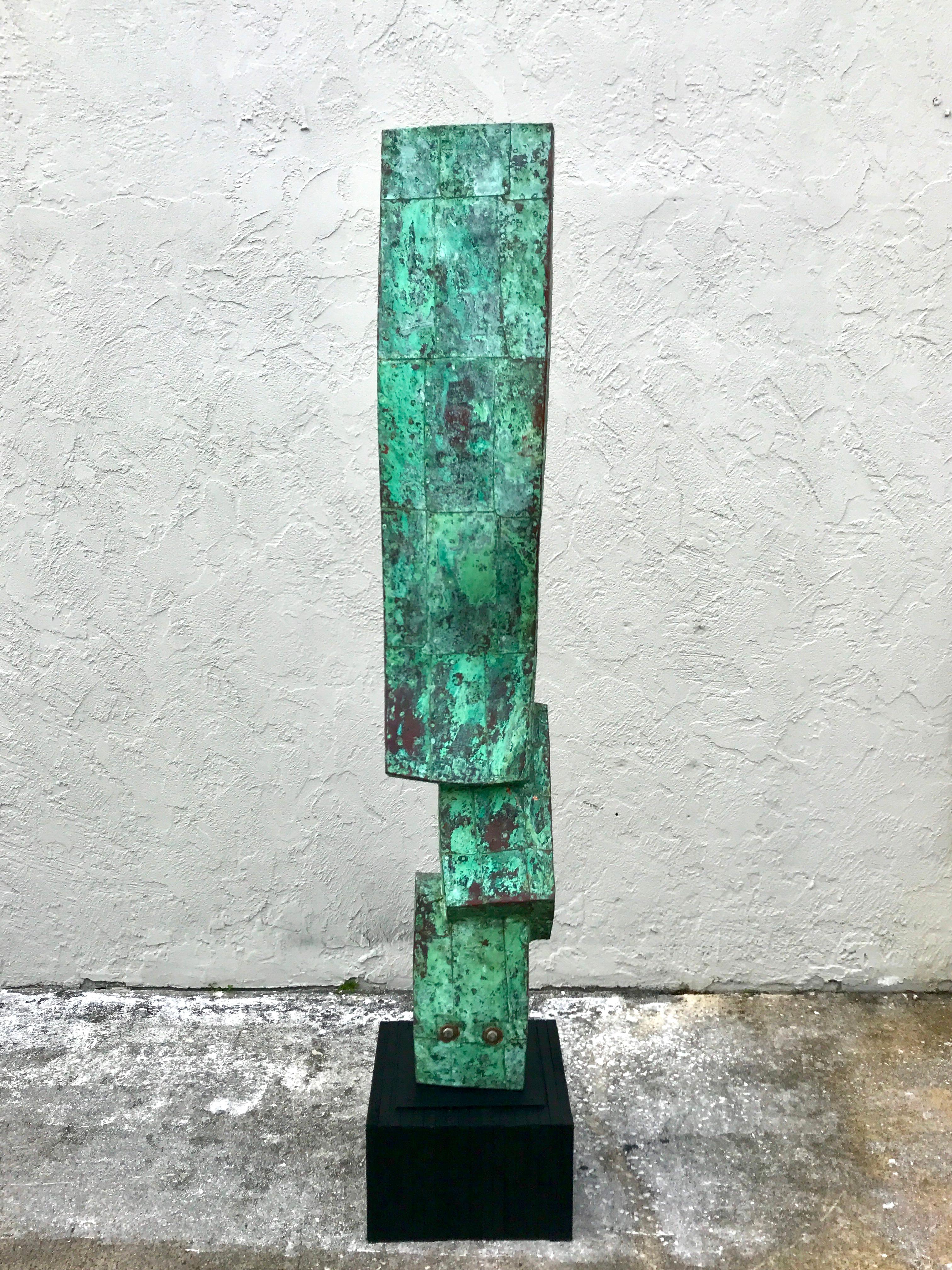 American Modern Copper Clad Sculpture by Melvin Schuler