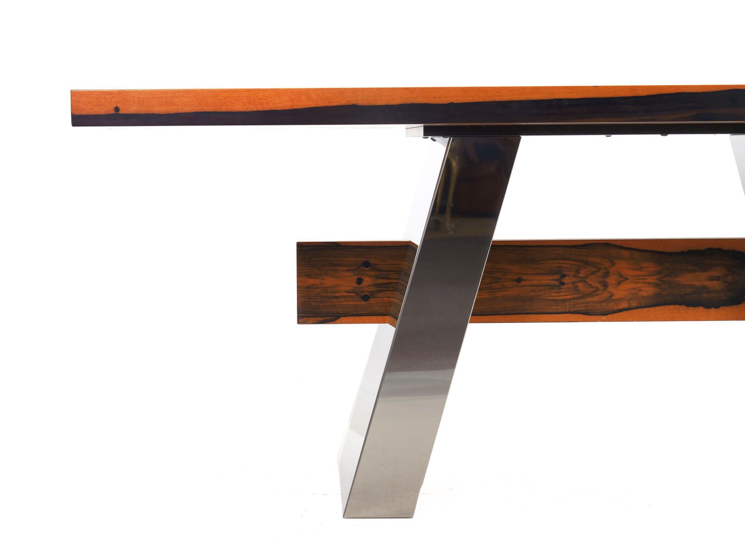 Modern Costantini Pietro “Vero” Ebony and Chrome Dining Table, 21st Century For Sale 3