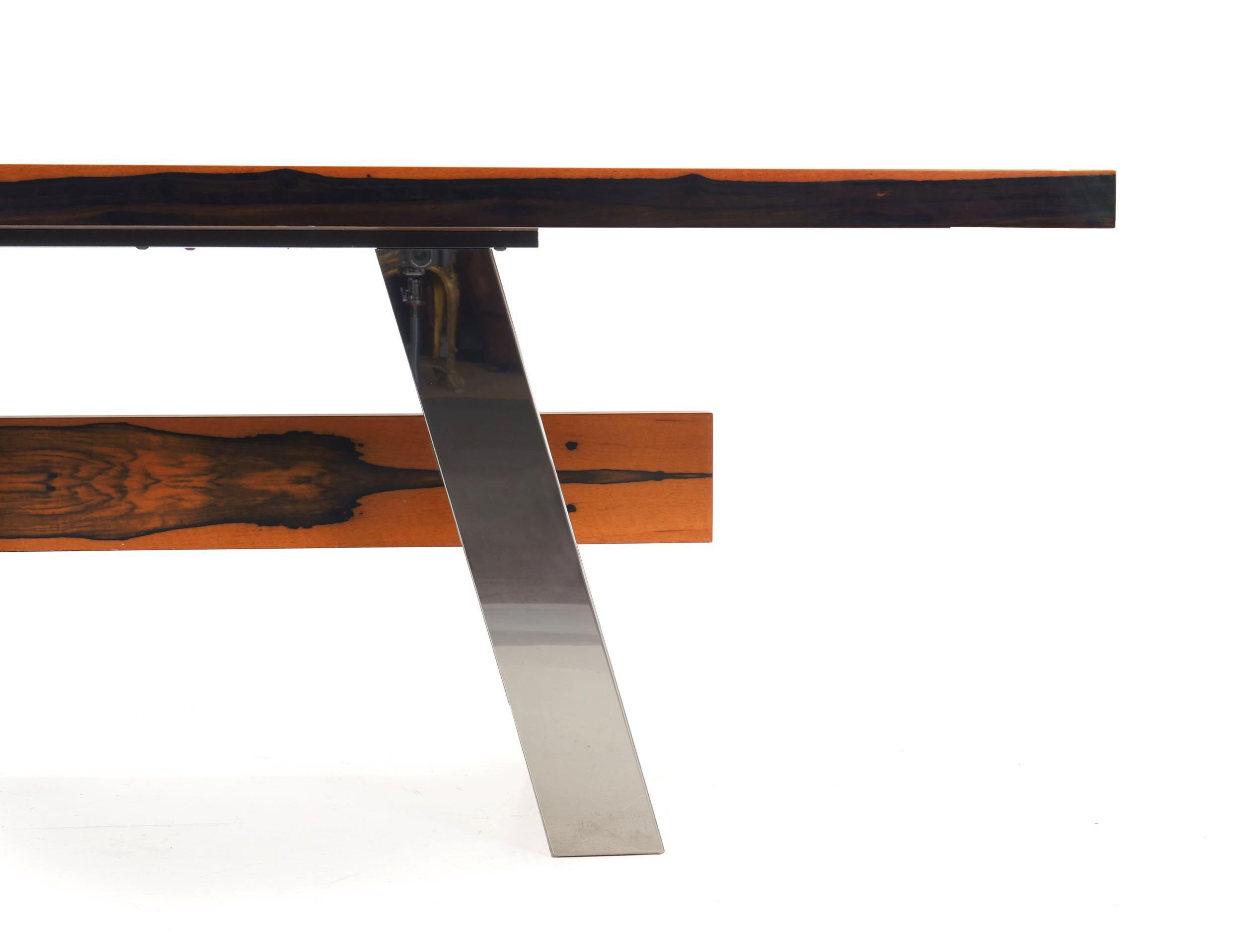 Modern Costantini Pietro “Vero” Ebony and Chrome Dining Table, 21st Century For Sale 4