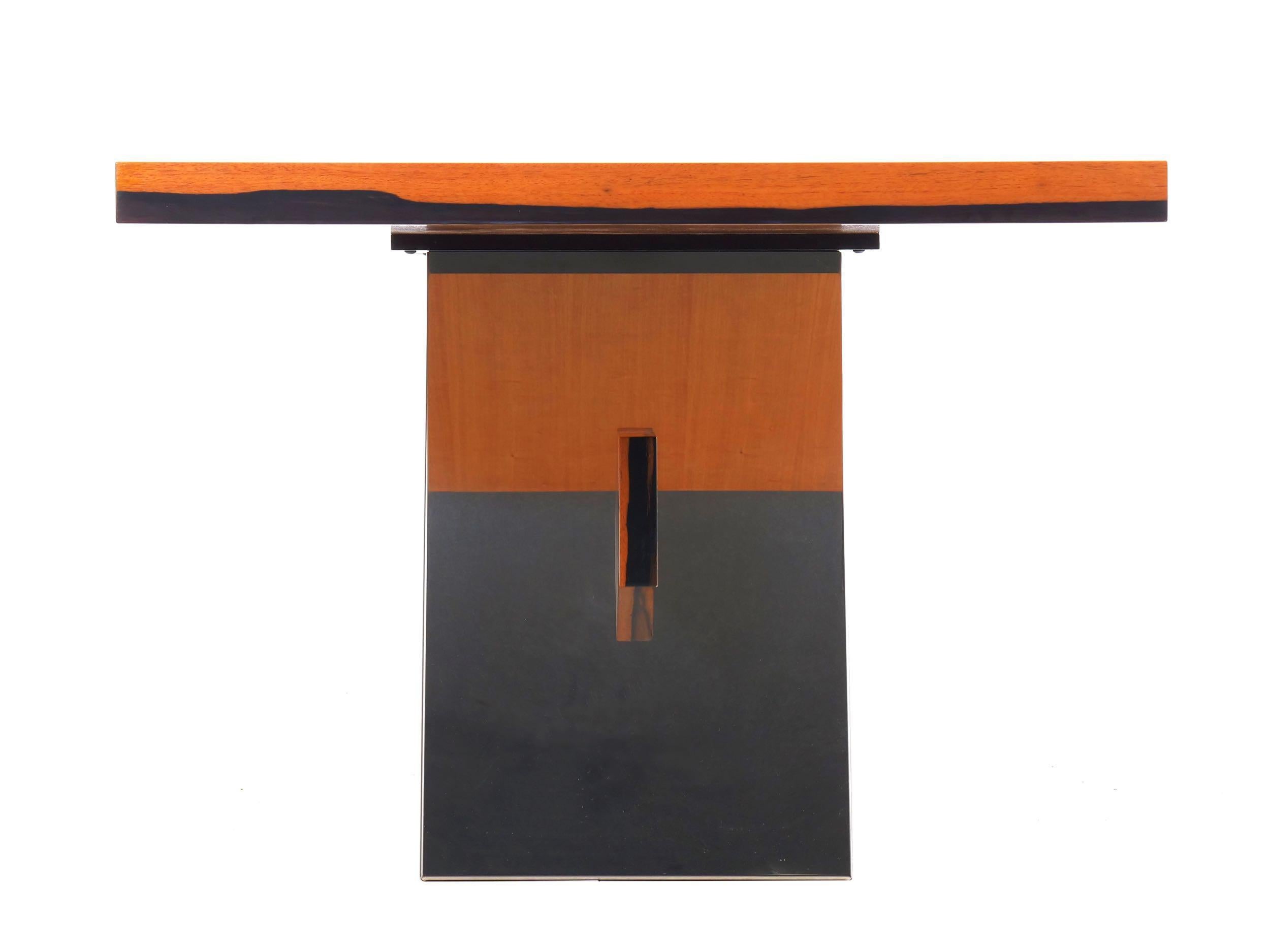 Veneer Modern Costantini Pietro “Vero” Ebony and Chrome Dining Table, 21st Century For Sale