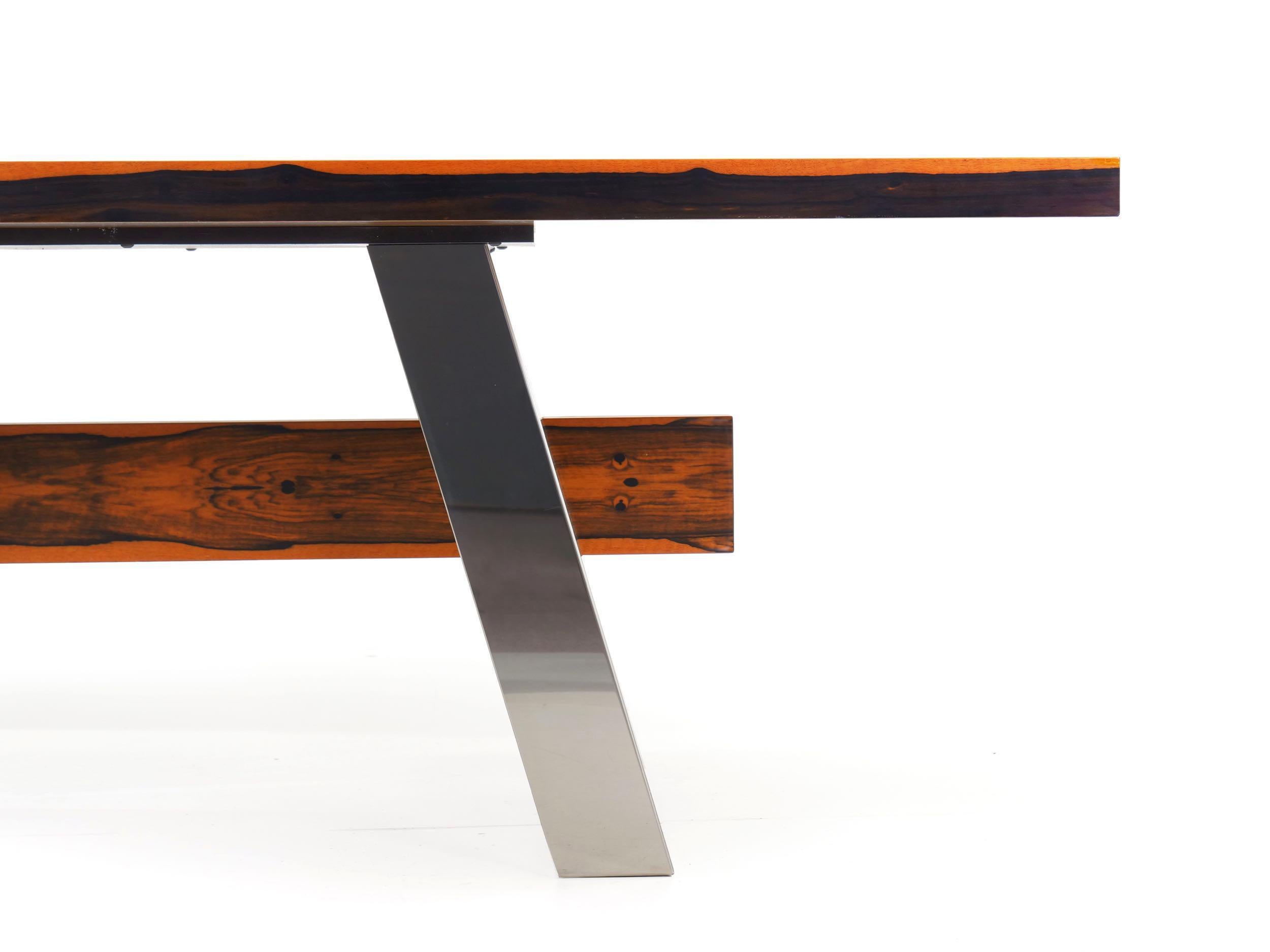 Modern Costantini Pietro “Vero” Ebony and Chrome Dining Table, 21st Century For Sale 2