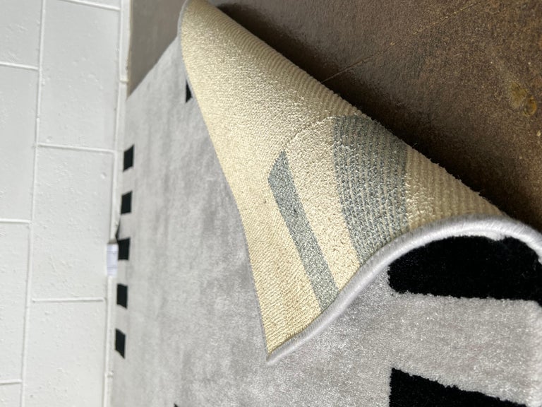 Modern Cotton Rug Geometric Rug by Dieter Sieger for Gebhan Edition "Tros" 1990 For Sale at 1stDibs