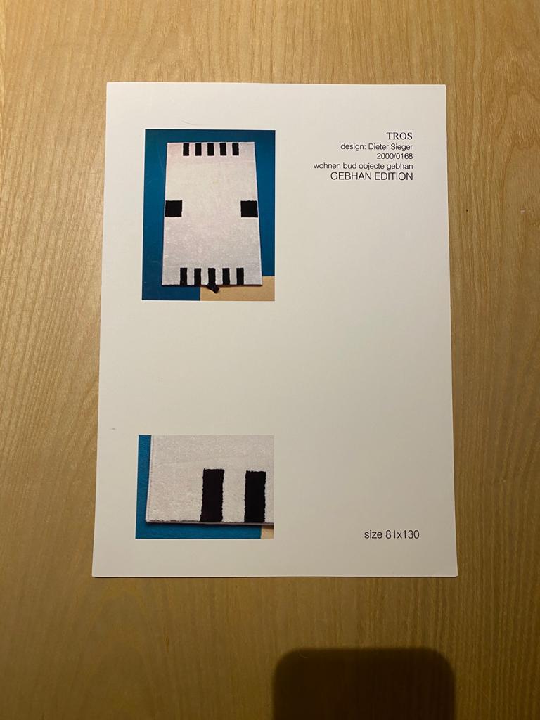 Geometrischer Teppich aus Baumwolle von Dieter Sieger für Gebhan, Moderne Auflage „Tros“ 1990 im Angebot 3